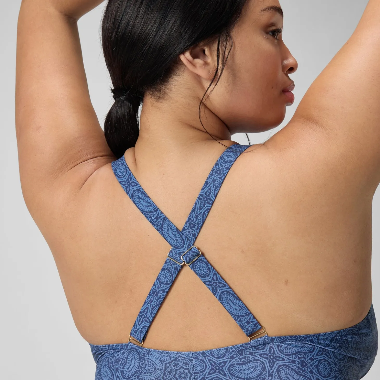 Fashion Maillot de bain 1 pièce Shaping avec encolure en V et imprimé pour Femmes (+) Bleu Marine/Bleu Femme Maillots Galbant