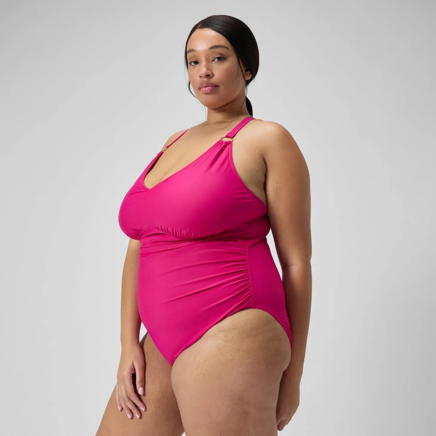 Best Sale Maillot de bain 1 pièce Shaping avec encolure en V pour Femmes (+) Magenta brume Femme Maillots Galbant