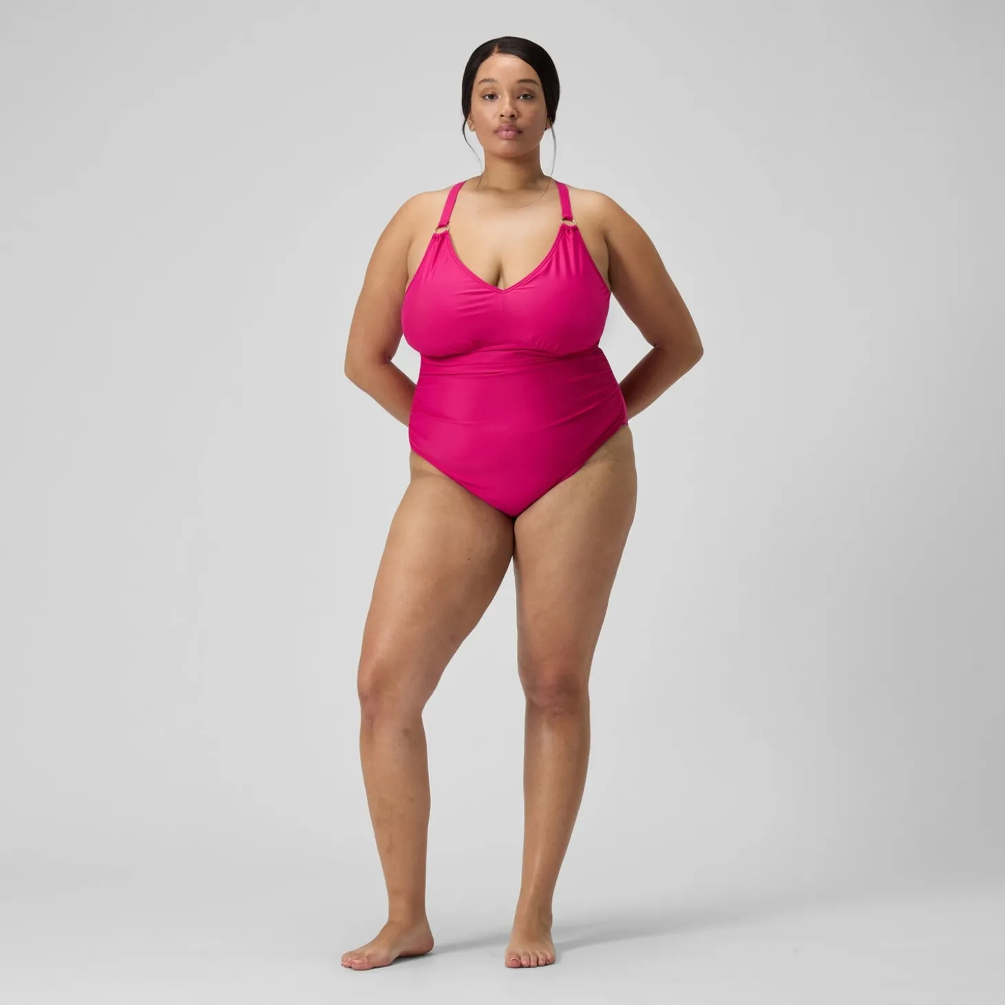 Best Sale Maillot de bain 1 pièce Shaping avec encolure en V pour Femmes (+) Magenta brume Femme Maillots Galbant
