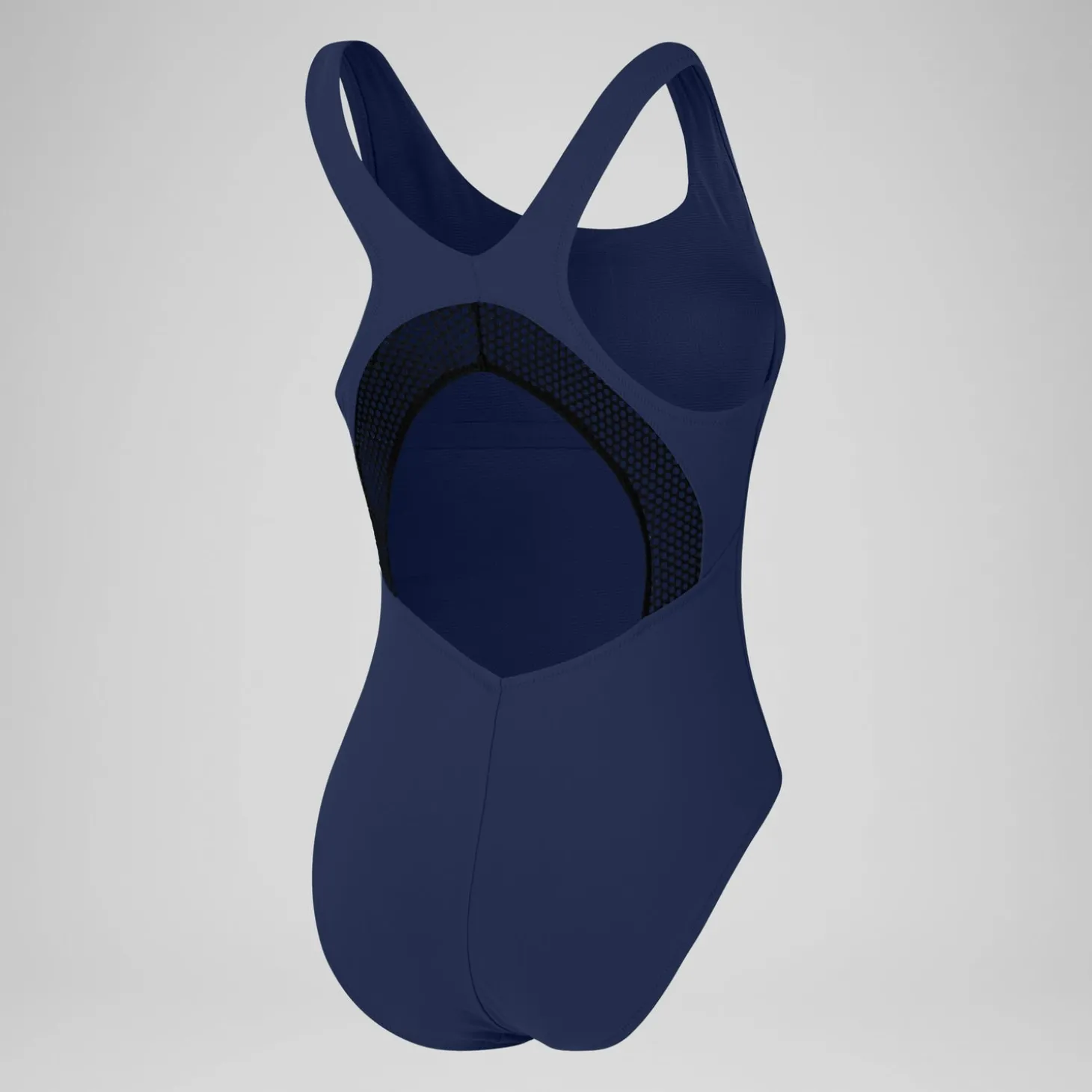 Cheap Maillot de bain 1 pièce uni avec maille filet Scoop pour Femmes Bleu céruléen Femme Maillots 1 Pièce
