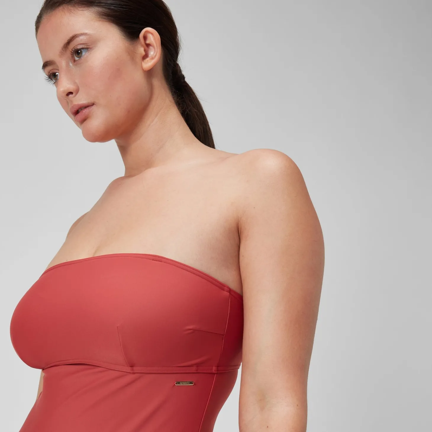 Sale Maillot de bain bandeau 1 pièce Shaping pour Femmes Poussière spatiale Femme Maillots Galbant