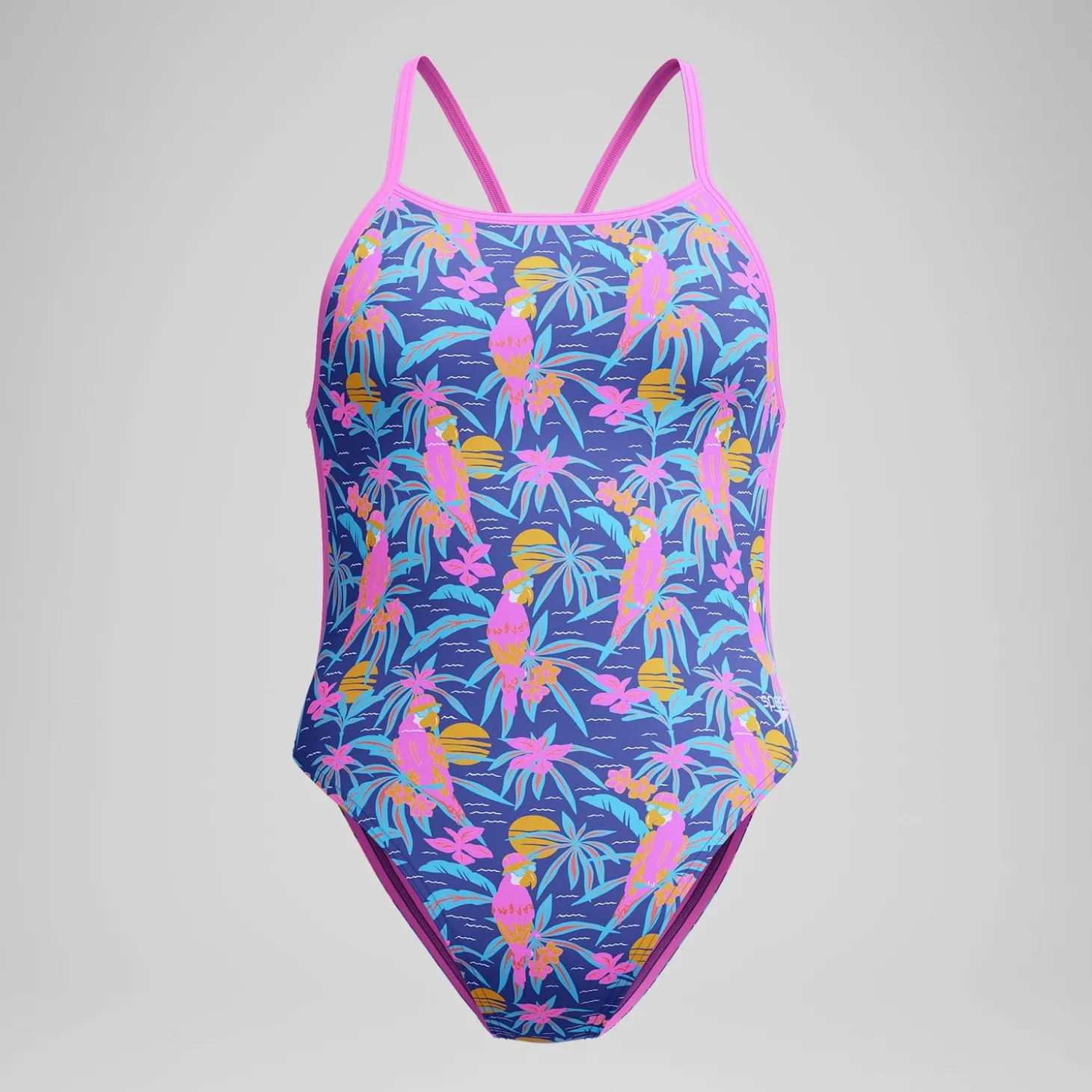 Outlet Maillot de bain Femme Club Training dos en V et imprimé bleu/rose Femme Maillots 1 Pièce