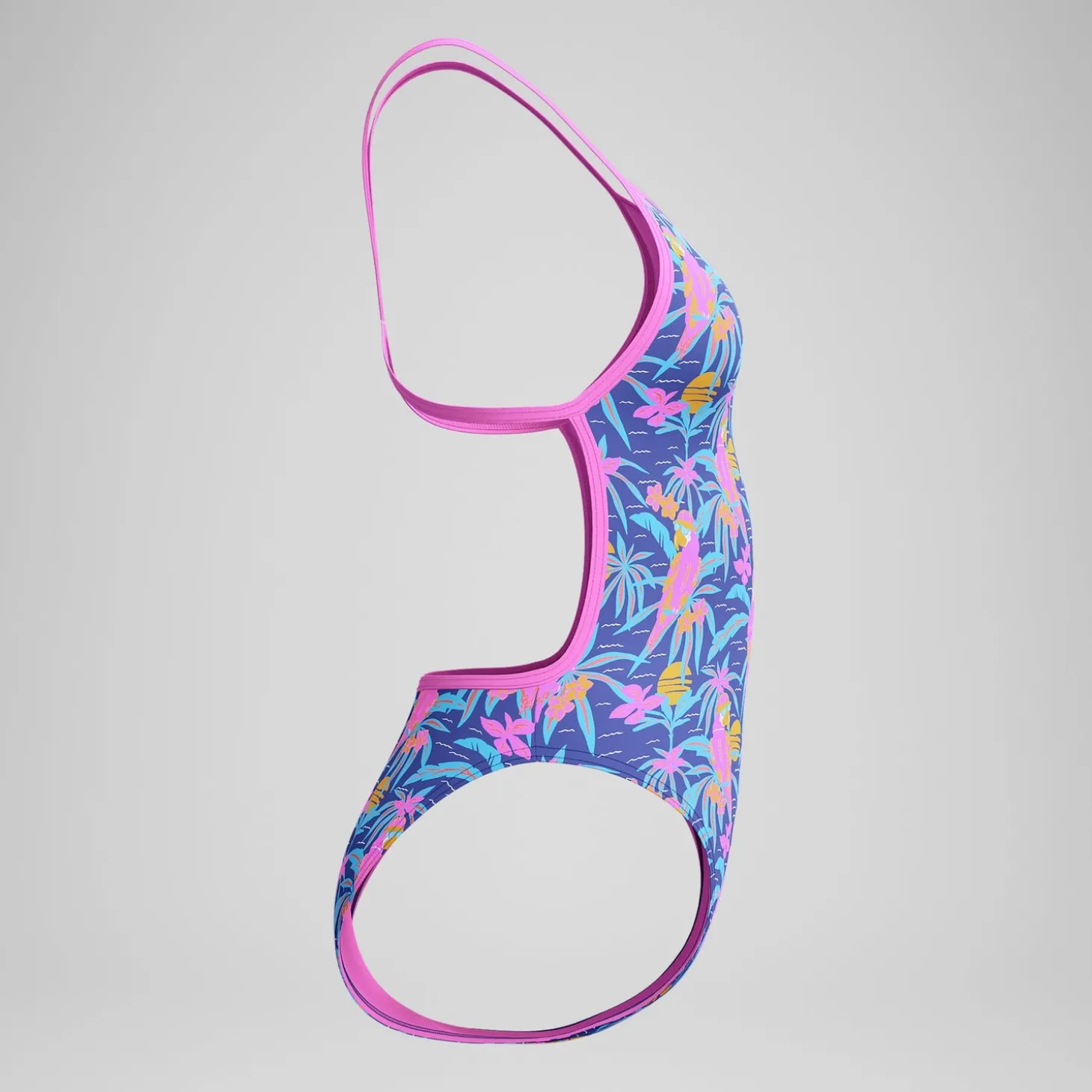 Outlet Maillot de bain Femme Club Training dos en V et imprimé bleu/rose Femme Maillots 1 Pièce