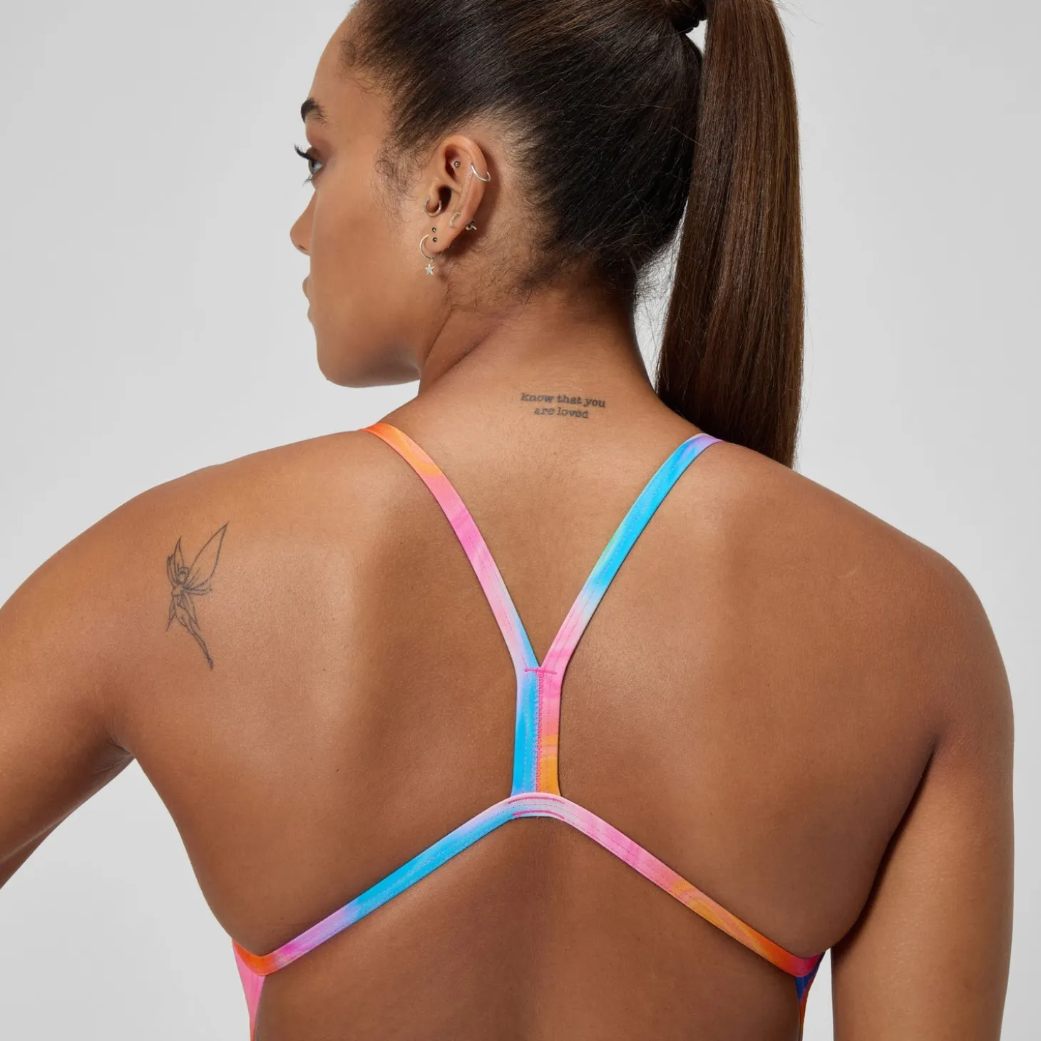 Online Maillot de bain Femme Club Training dos en V et imprimé rose/jaune Femme Maillots 1 Pièce