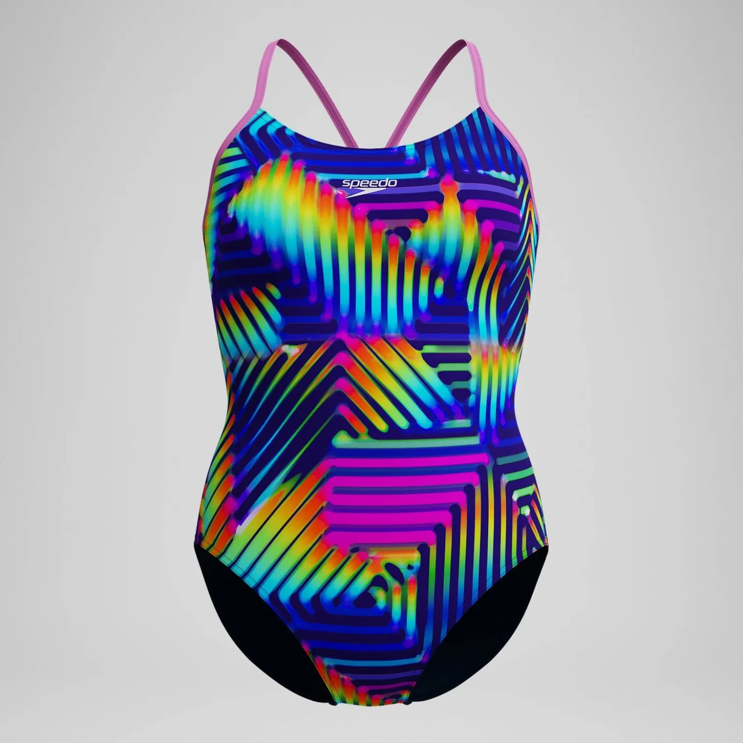 Discount Maillot de bain Femme Club Training Fixed Crossback imprimé bleu marine/vert Femme Maillots 1 Pièce