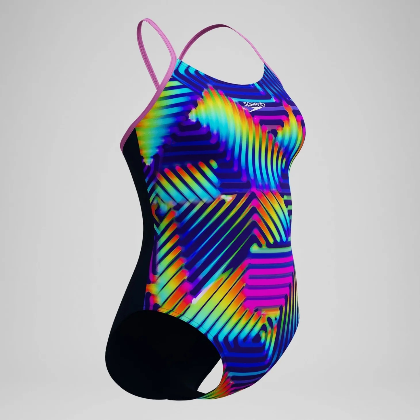 Discount Maillot de bain Femme Club Training Fixed Crossback imprimé bleu marine/vert Femme Maillots 1 Pièce