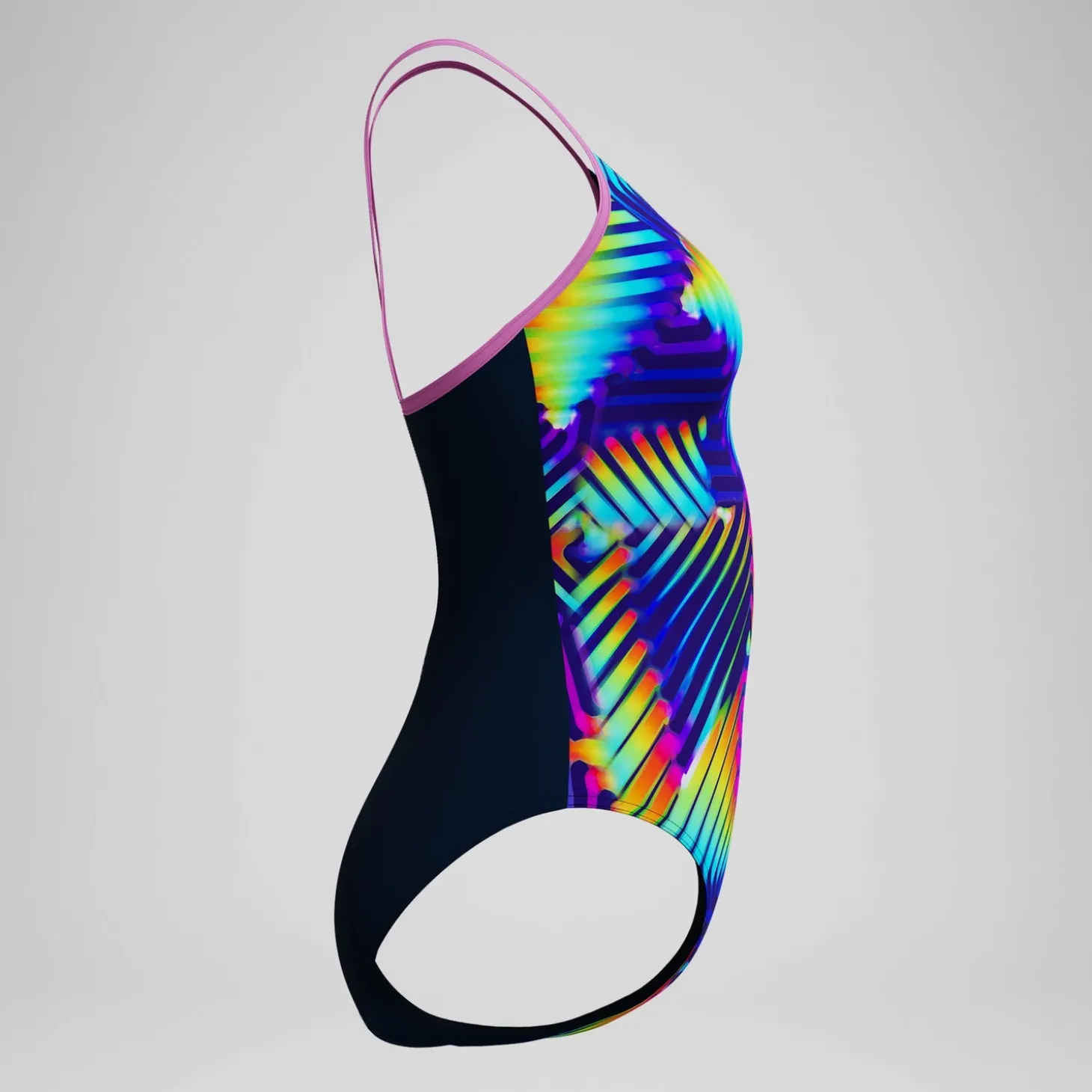 Discount Maillot de bain Femme Club Training Fixed Crossback imprimé bleu marine/vert Femme Maillots 1 Pièce