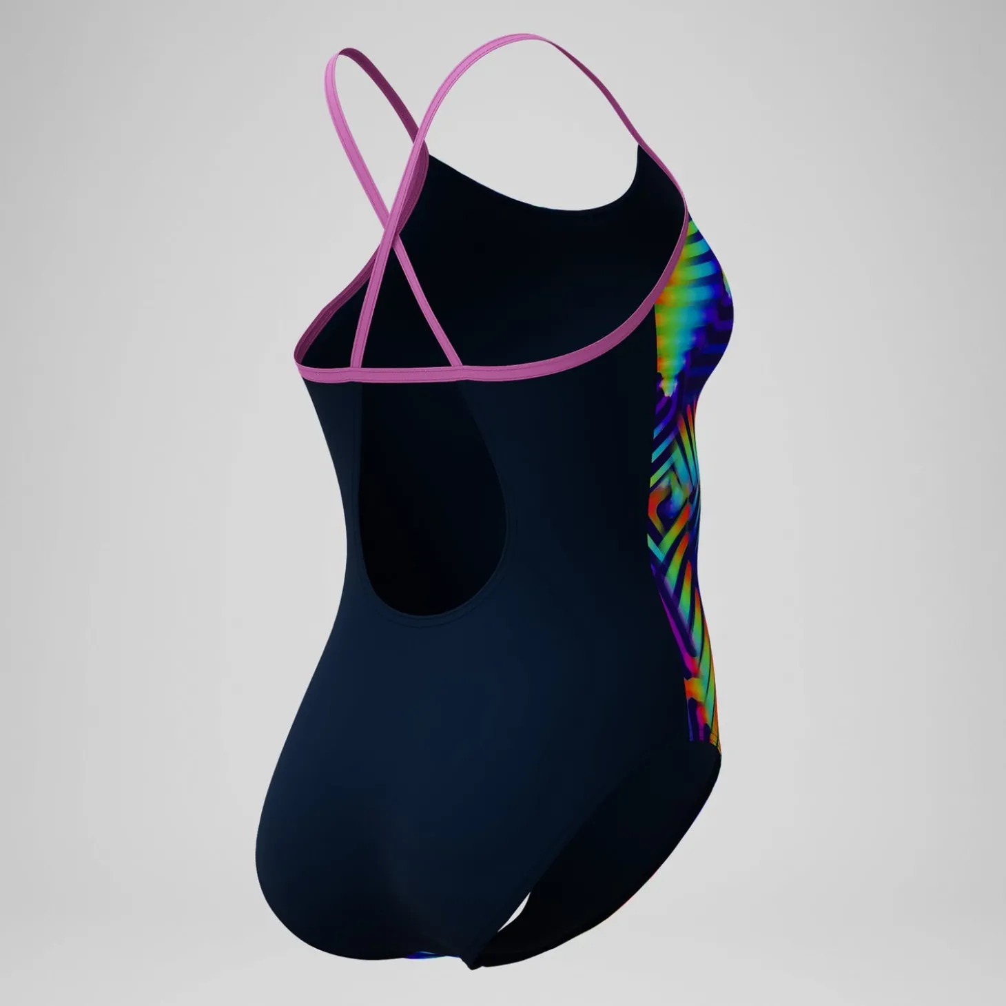 Discount Maillot de bain Femme Club Training Fixed Crossback imprimé bleu marine/vert Femme Maillots 1 Pièce