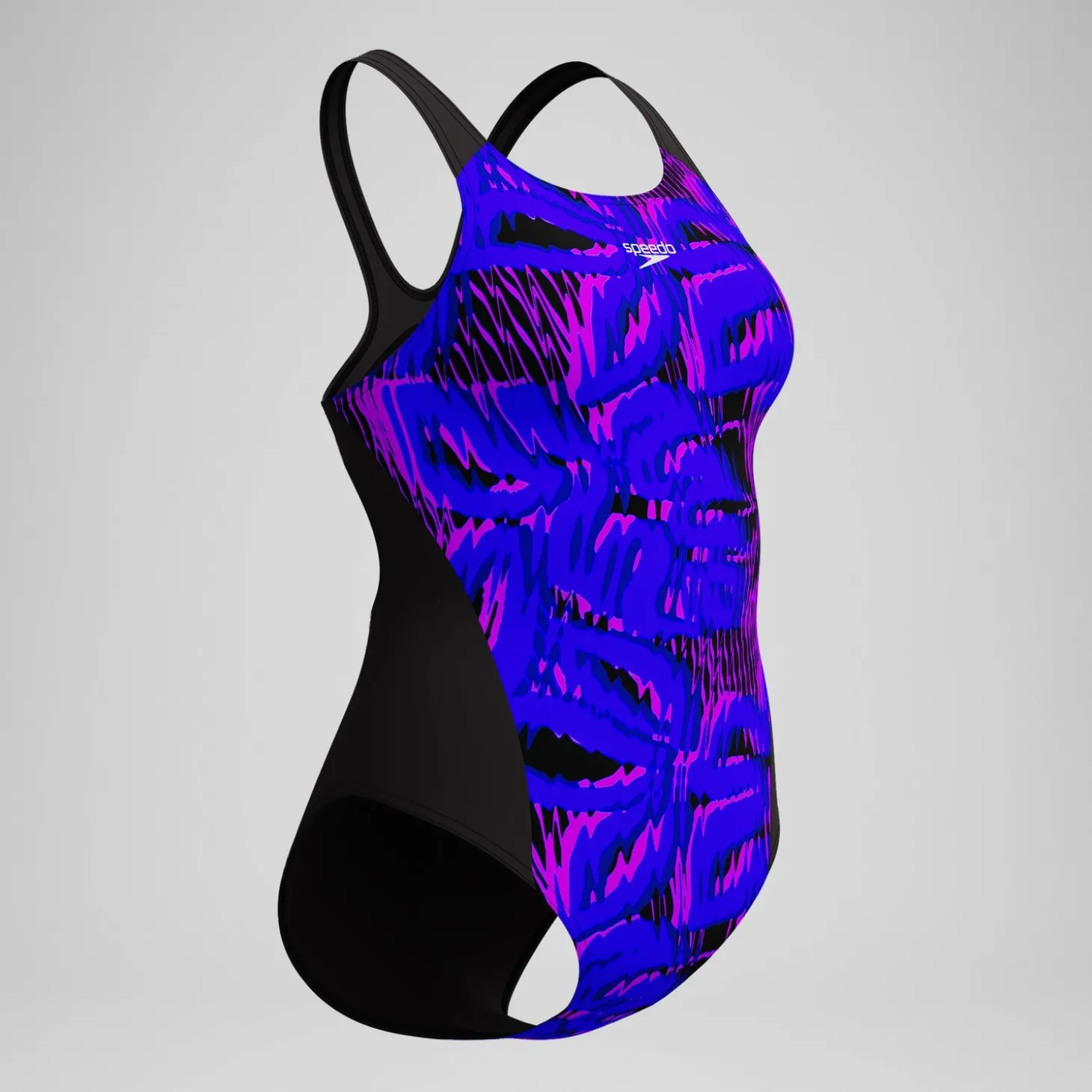 Online Maillot de bain Femme Club Training Recordback imprimé noir/bleu Femme Maillots 1 Pièce