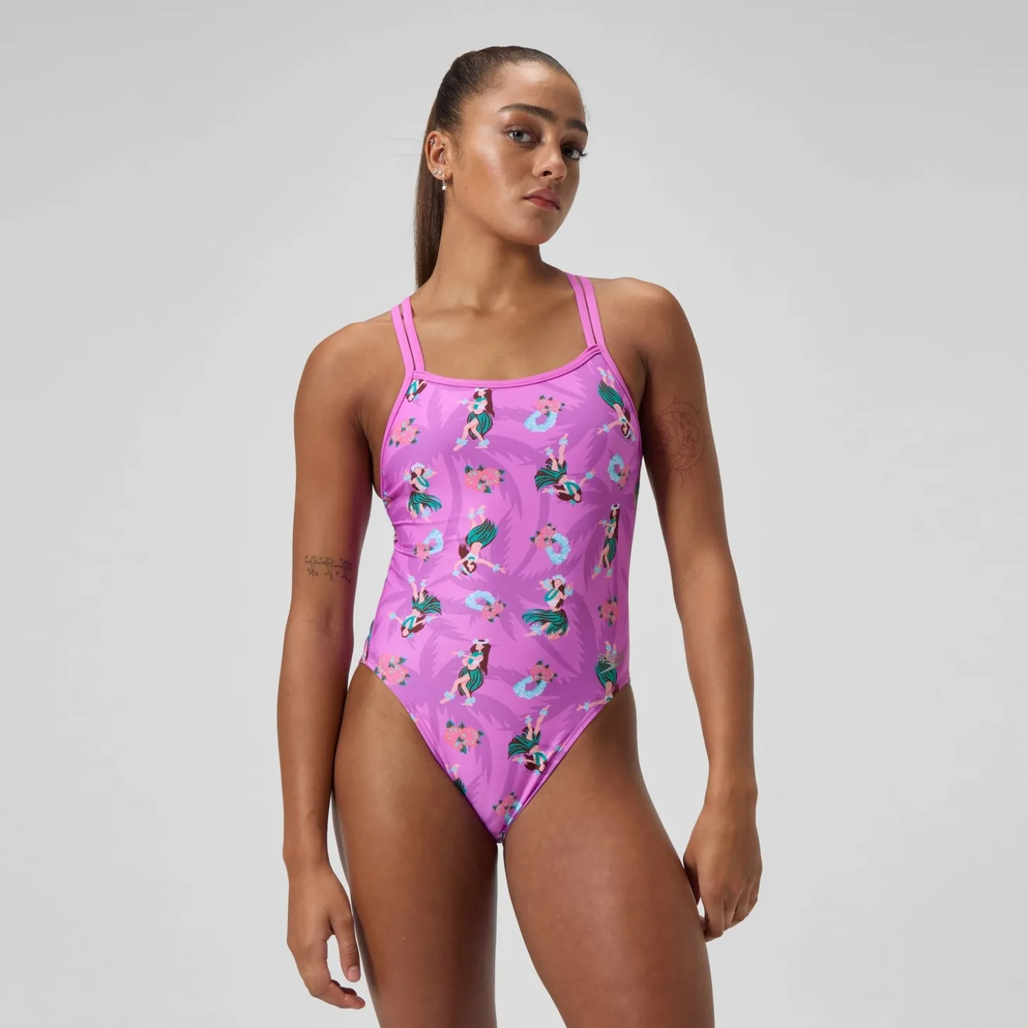 New Maillot de bain Femme Club Training Starback imprimé rose/vert Femme Maillots 1 Pièce