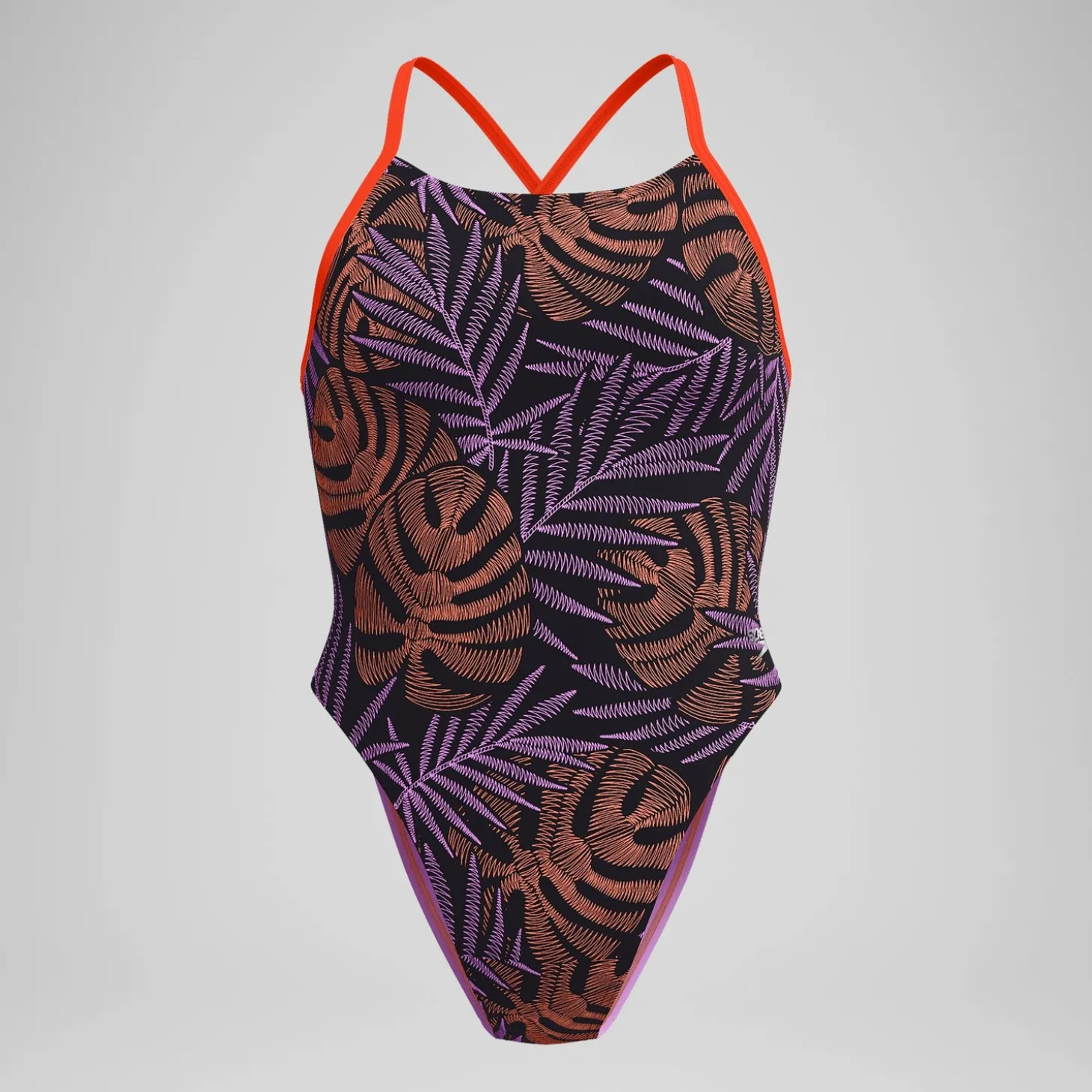 Fashion Maillot de bain Femme Club Training Tie Back imprimé noir/rouge Femme Maillots 1 Pièce