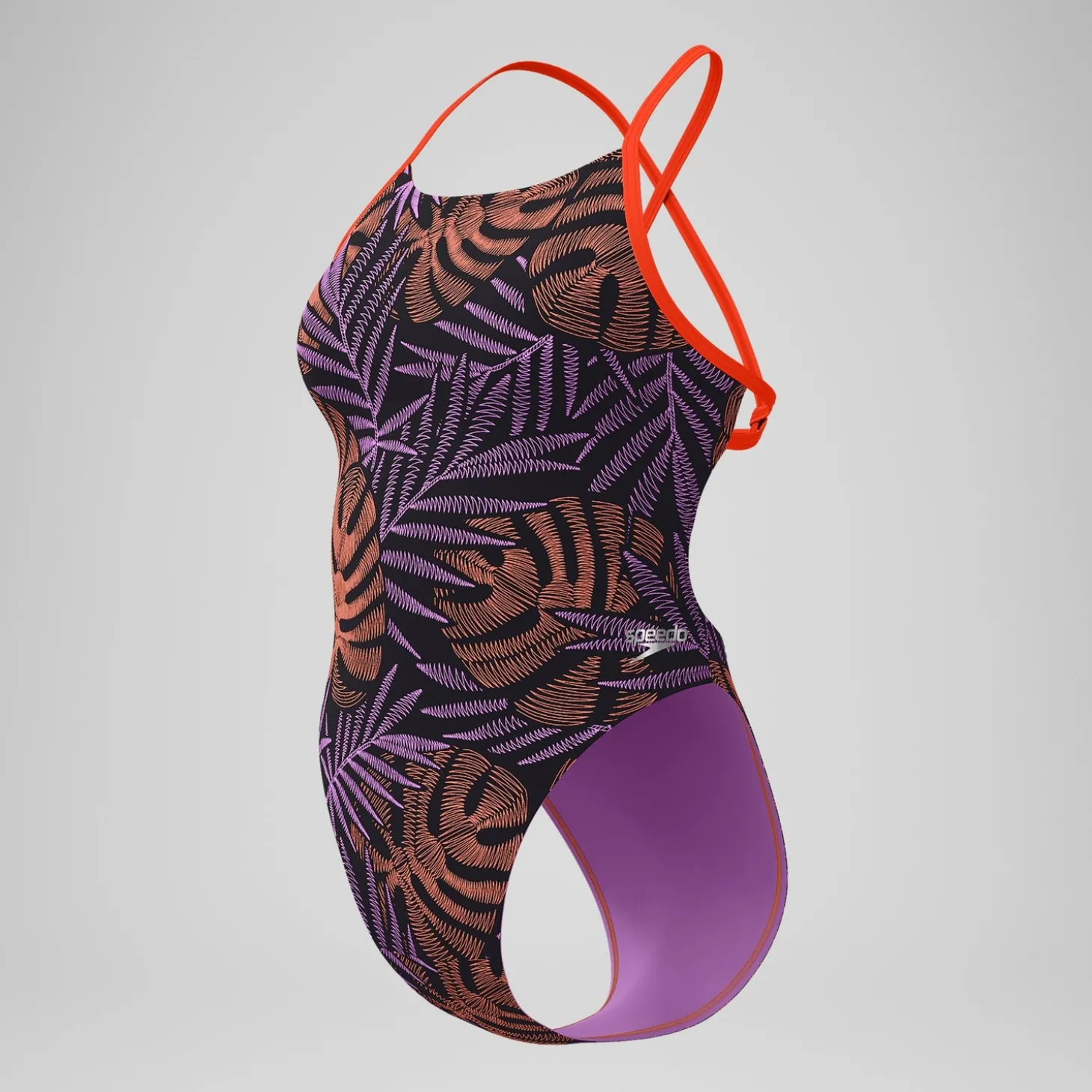 Fashion Maillot de bain Femme Club Training Tie Back imprimé noir/rouge Femme Maillots 1 Pièce