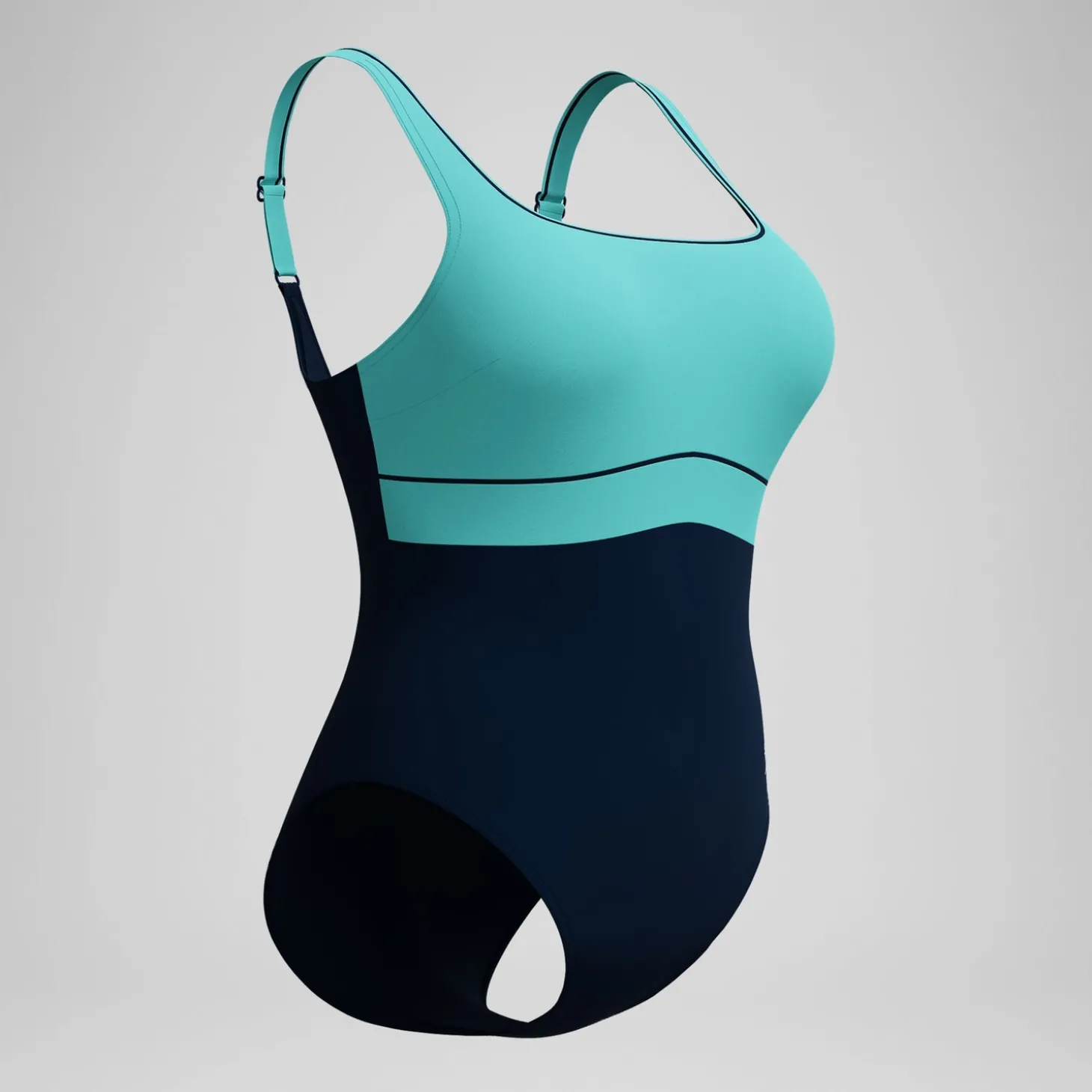 Flash Sale Maillot de bain Femme effet galbant Contour Eclipse bleu marine/turquoise Femme Maillots 1 Pièce