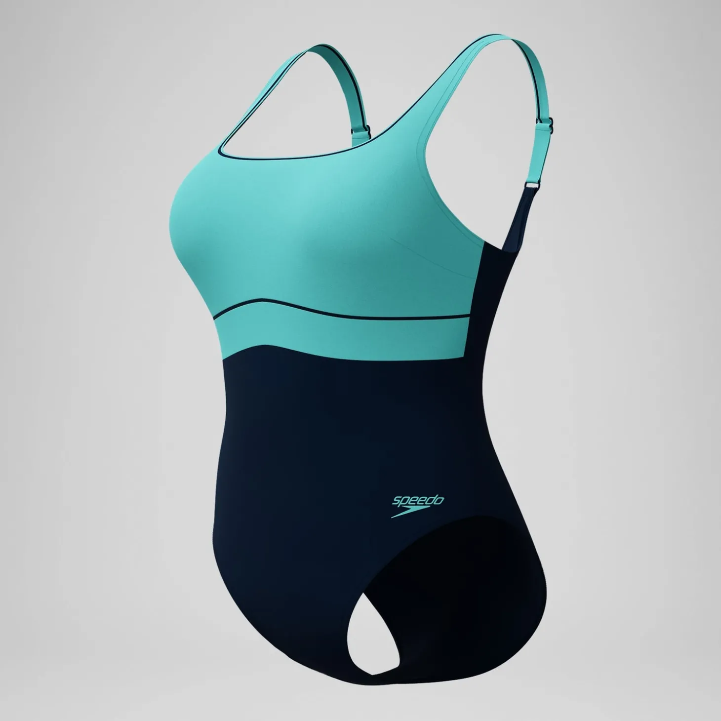 Flash Sale Maillot de bain Femme effet galbant Contour Eclipse bleu marine/turquoise Femme Maillots 1 Pièce