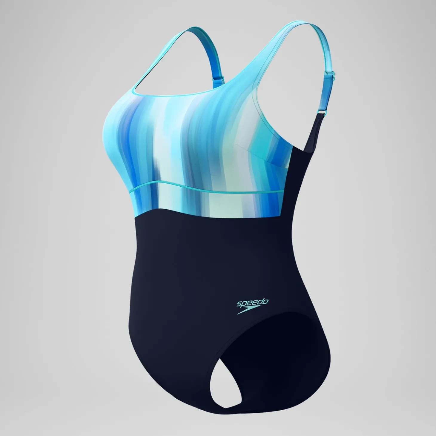 Discount Maillot de bain Femme effet galbant imprimé Contour Eclipse bleu marine/vert Femme Maillots 1 Pièce