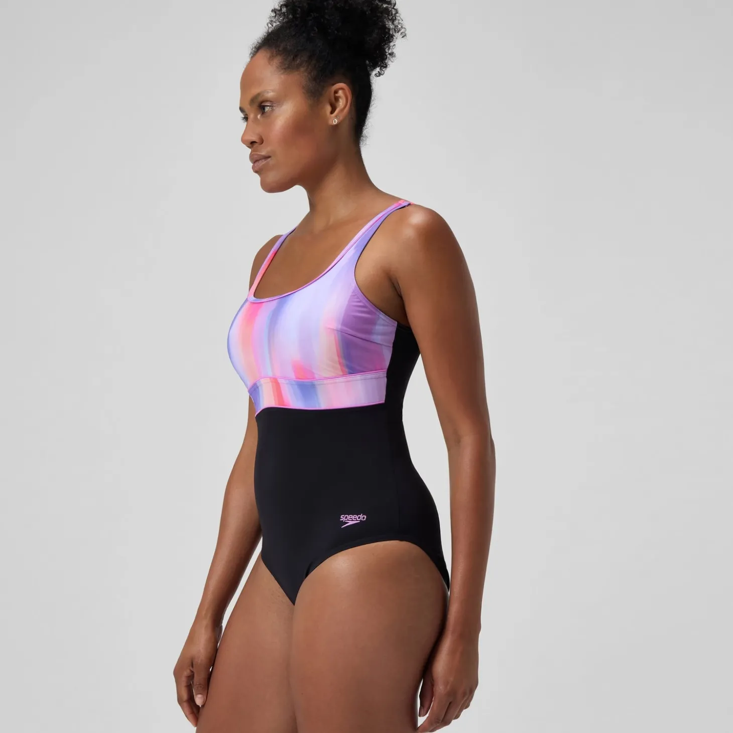 Best Maillot de bain Femme effet galbant imprimé Contour Eclipse noir/rose Femme Maillots 1 Pièce
