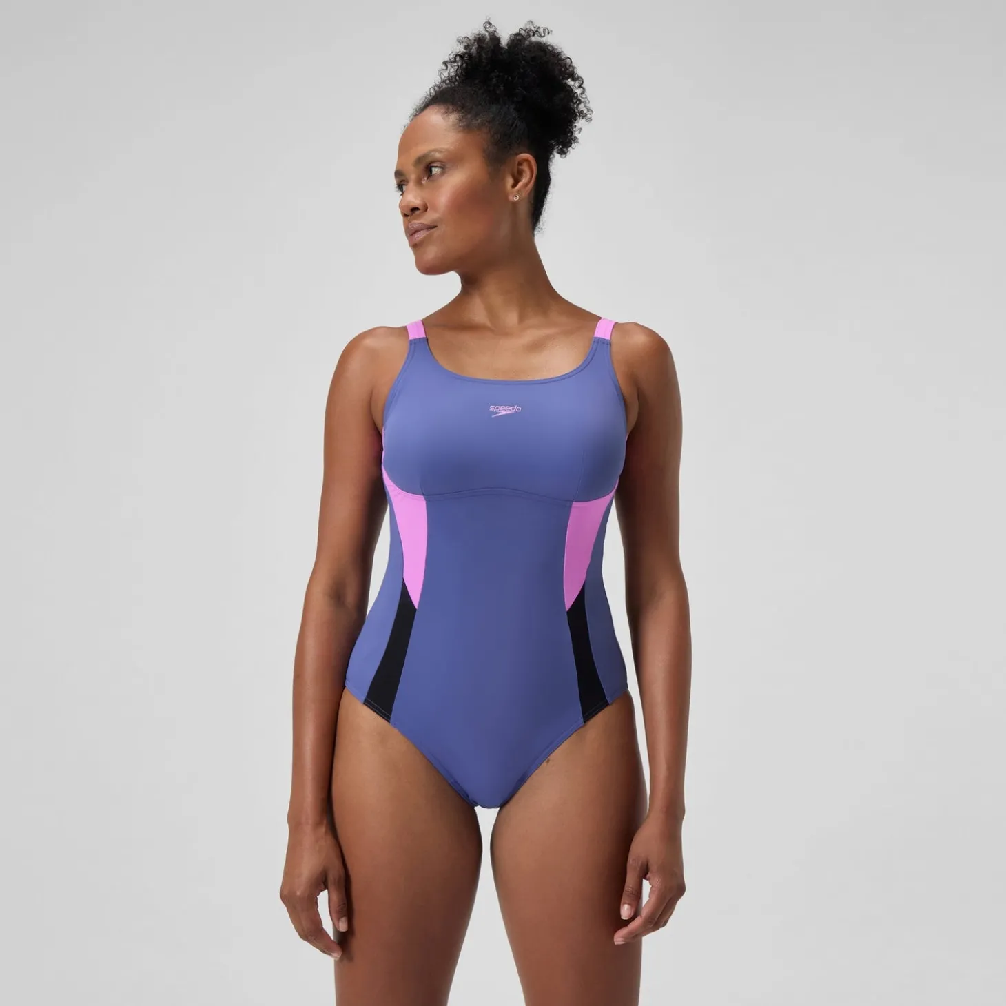 Online Maillot de bain Femme effet galbant Solid Splice violet/rose Femme Maillots 1 Pièce