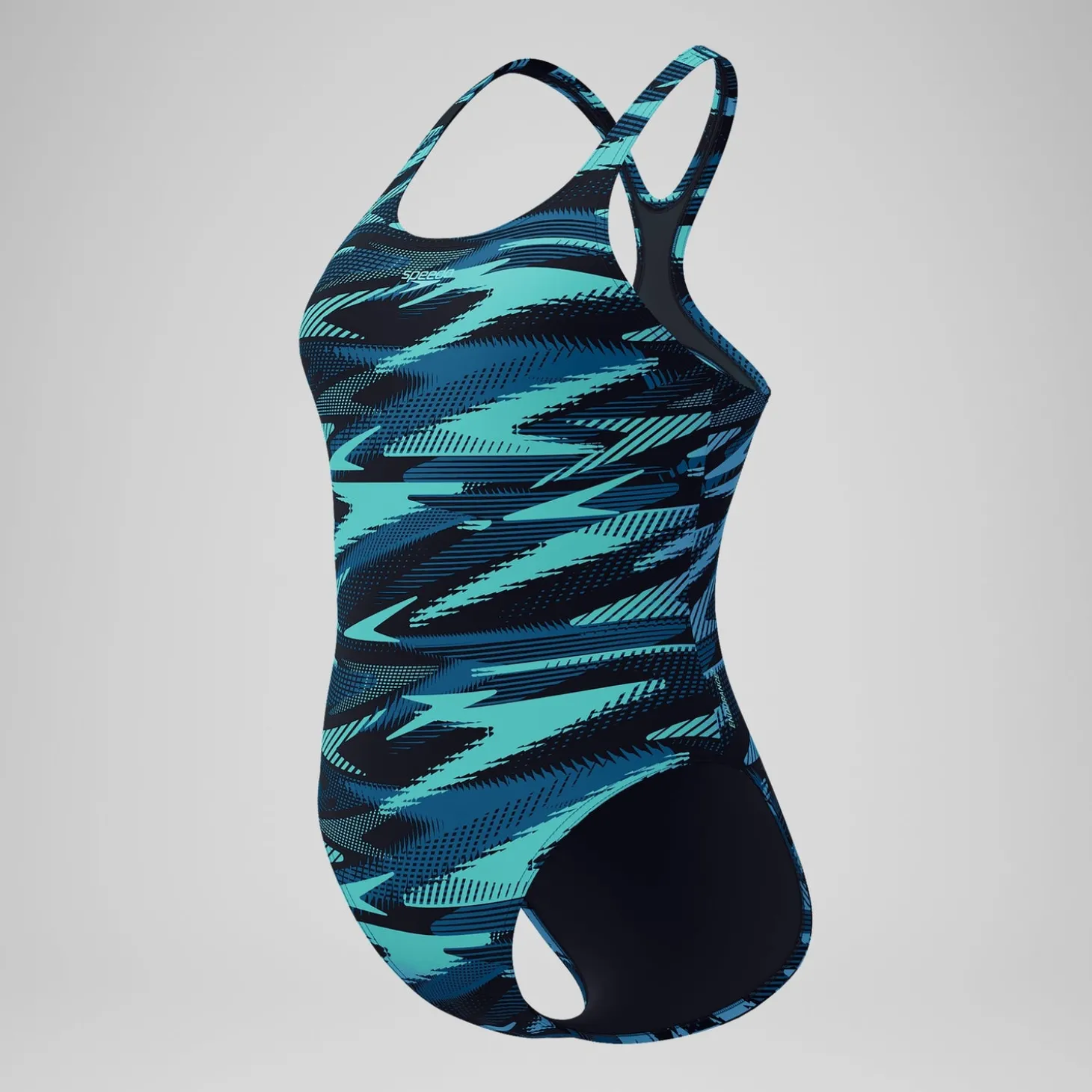 Clearance Maillot de bain Femme HyperBoom Allover Medalist sarcelle foncé/vert Femme Maillots 1 Pièce