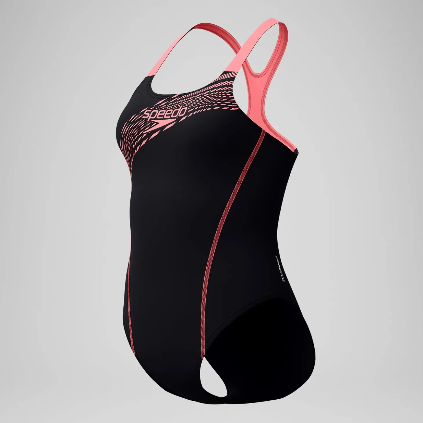 Cheap Maillot de bain Femme Medley Logo noir/corail Femme Maillots 1 Pièce