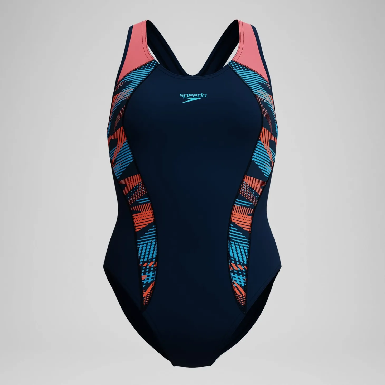 Clearance Maillot de bain Femme Placement bleu marine/corail Femme Maillots 1 Pièce