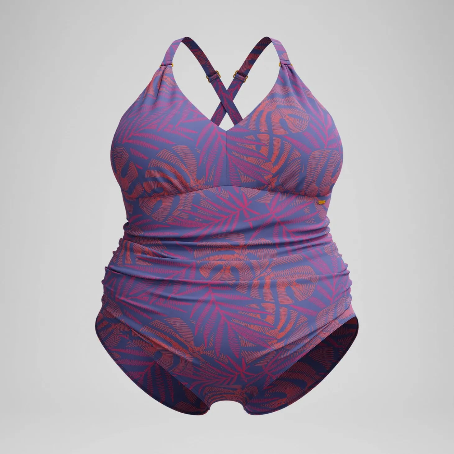 Online Maillot de bain Femme Plus Size effet galbant V Neck rose/orange Femme Maillots 1 Pièce