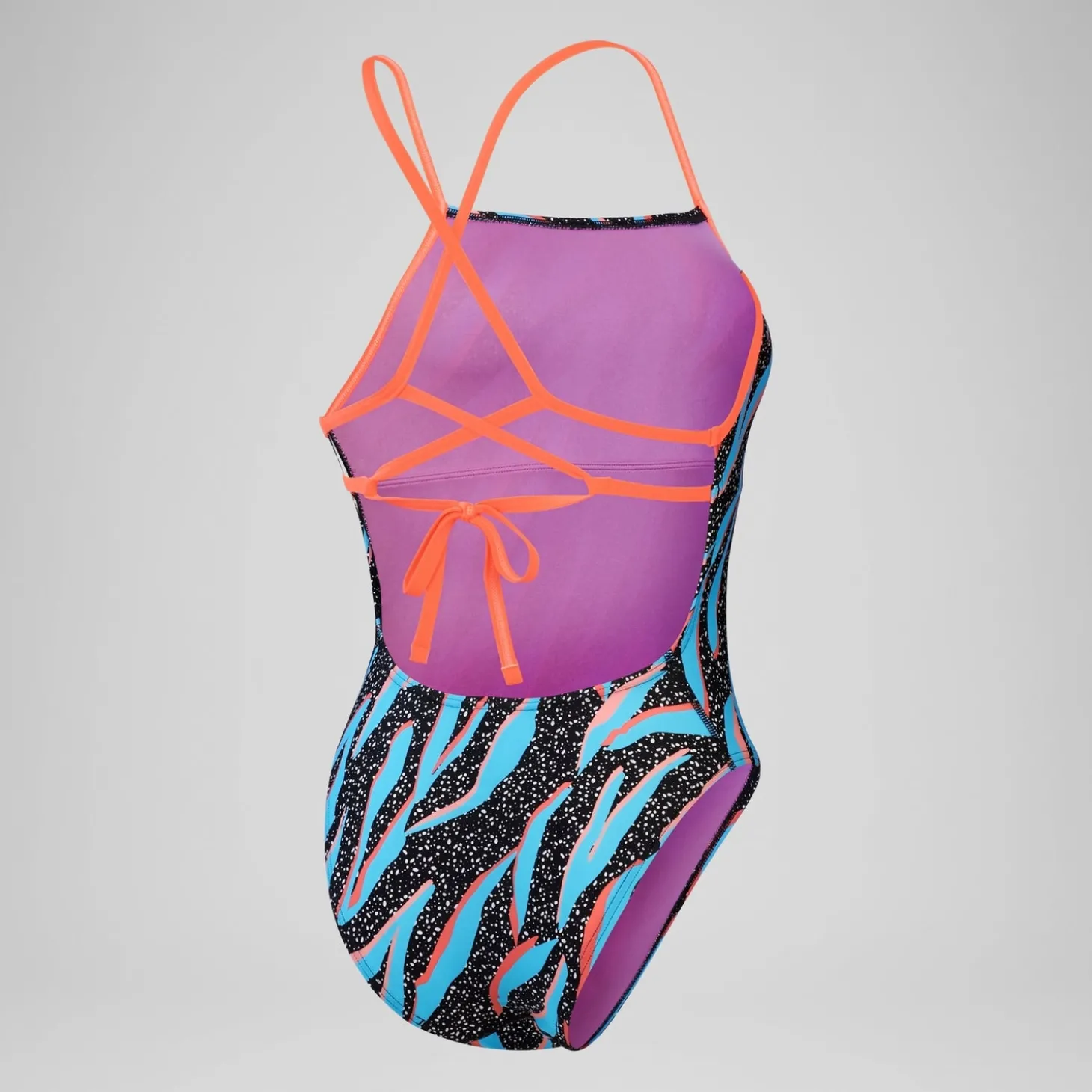Best Maillot de bain Femmes à nouer dans le dos Allover Digital pour Femmes Noir/Bleu picton/Rouge sirène Femme Maillots 1 Pièce