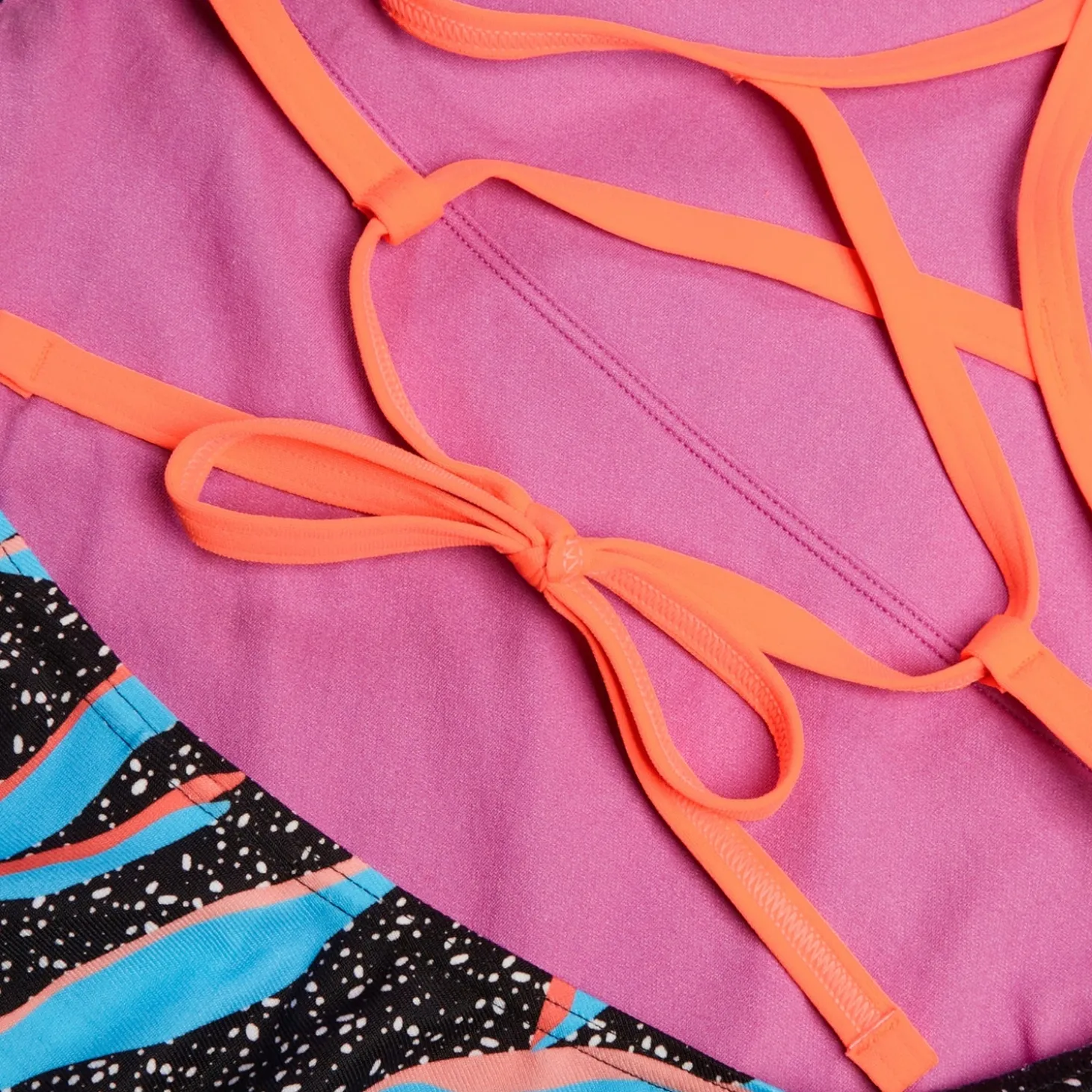 Best Maillot de bain Femmes à nouer dans le dos Allover Digital pour Femmes Noir/Bleu picton/Rouge sirène Femme Maillots 1 Pièce