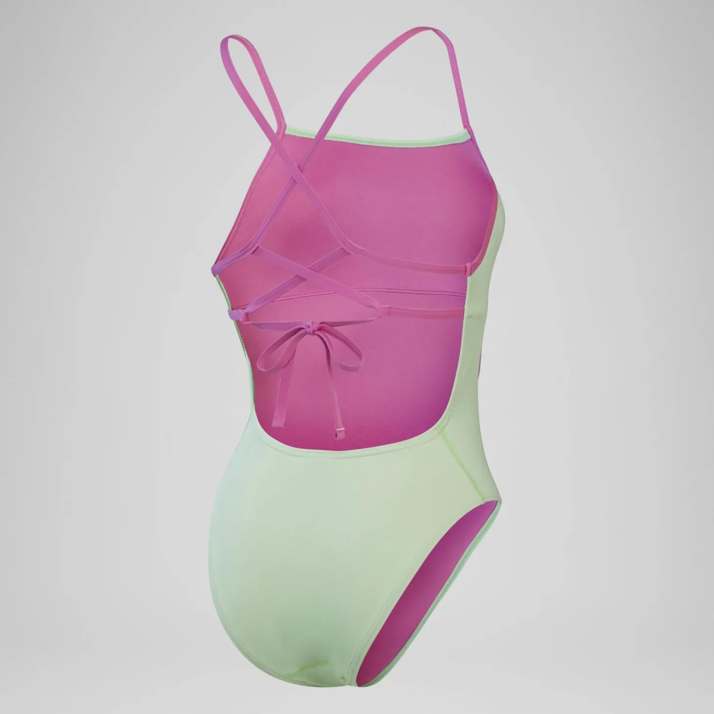 Outlet Maillot de bain Femmes uni avec liens à nouer dans le dos pour Femmes Vert matcha Femme Maillots 1 Pièce