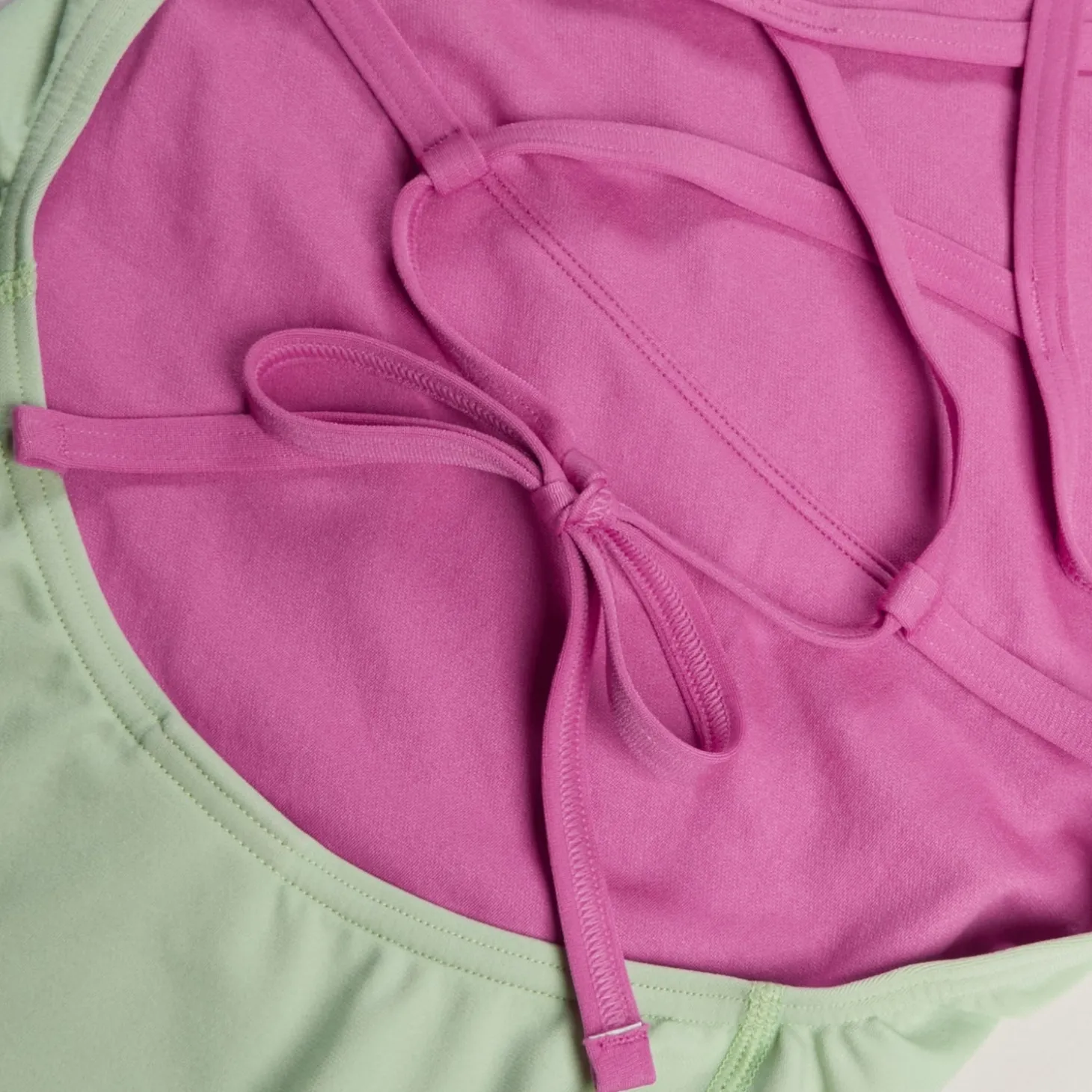 Outlet Maillot de bain Femmes uni avec liens à nouer dans le dos pour Femmes Vert matcha Femme Maillots 1 Pièce