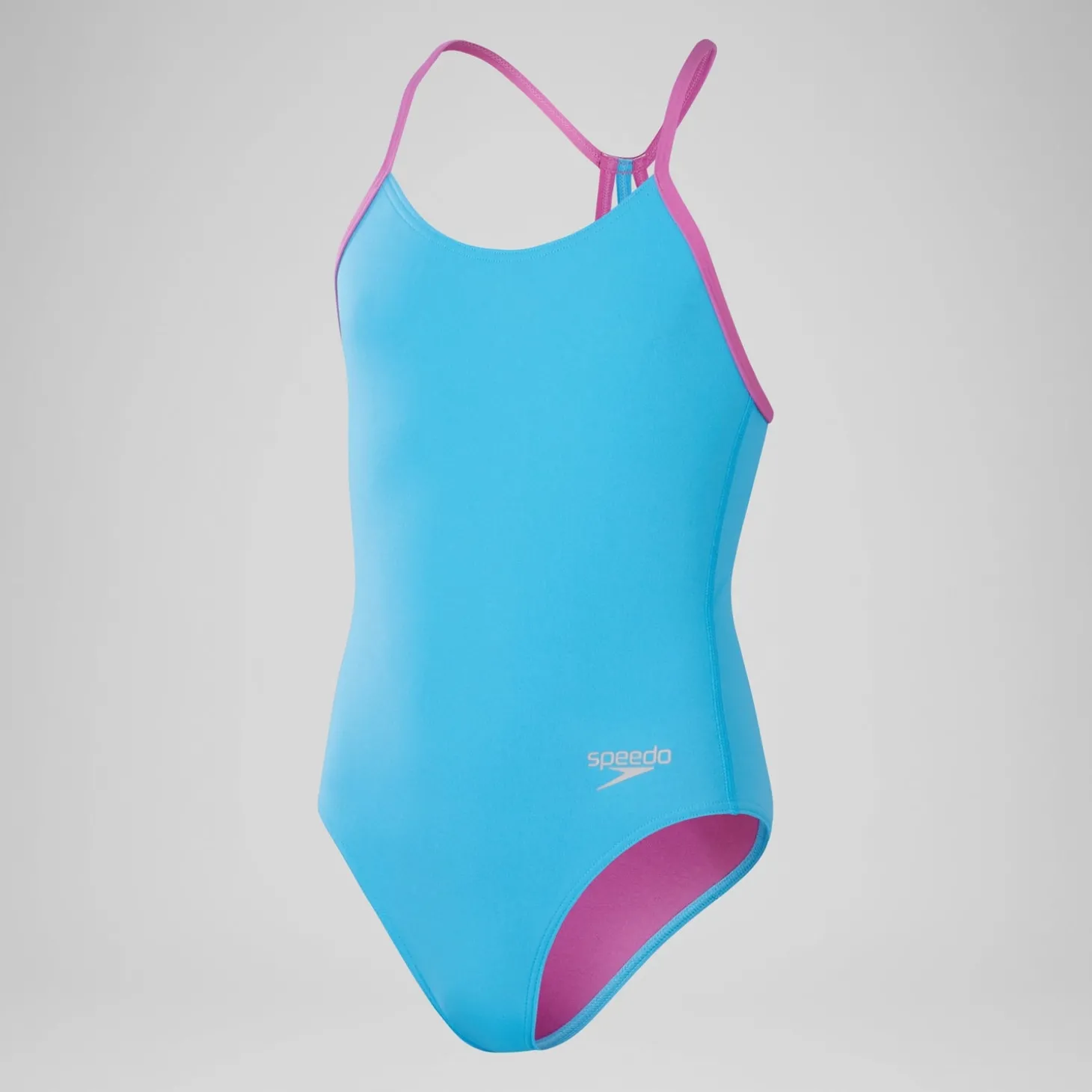 Sale Maillot de bain fille avec dos Lane Line uni pour Filles Bleu picton Enfant Maillots De Bain