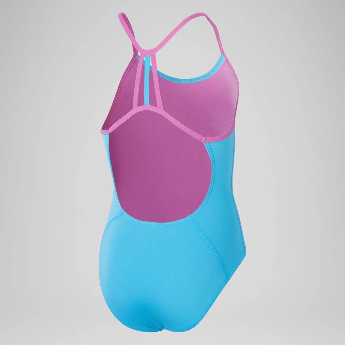Sale Maillot de bain fille avec dos Lane Line uni pour Filles Bleu picton Enfant Maillots De Bain
