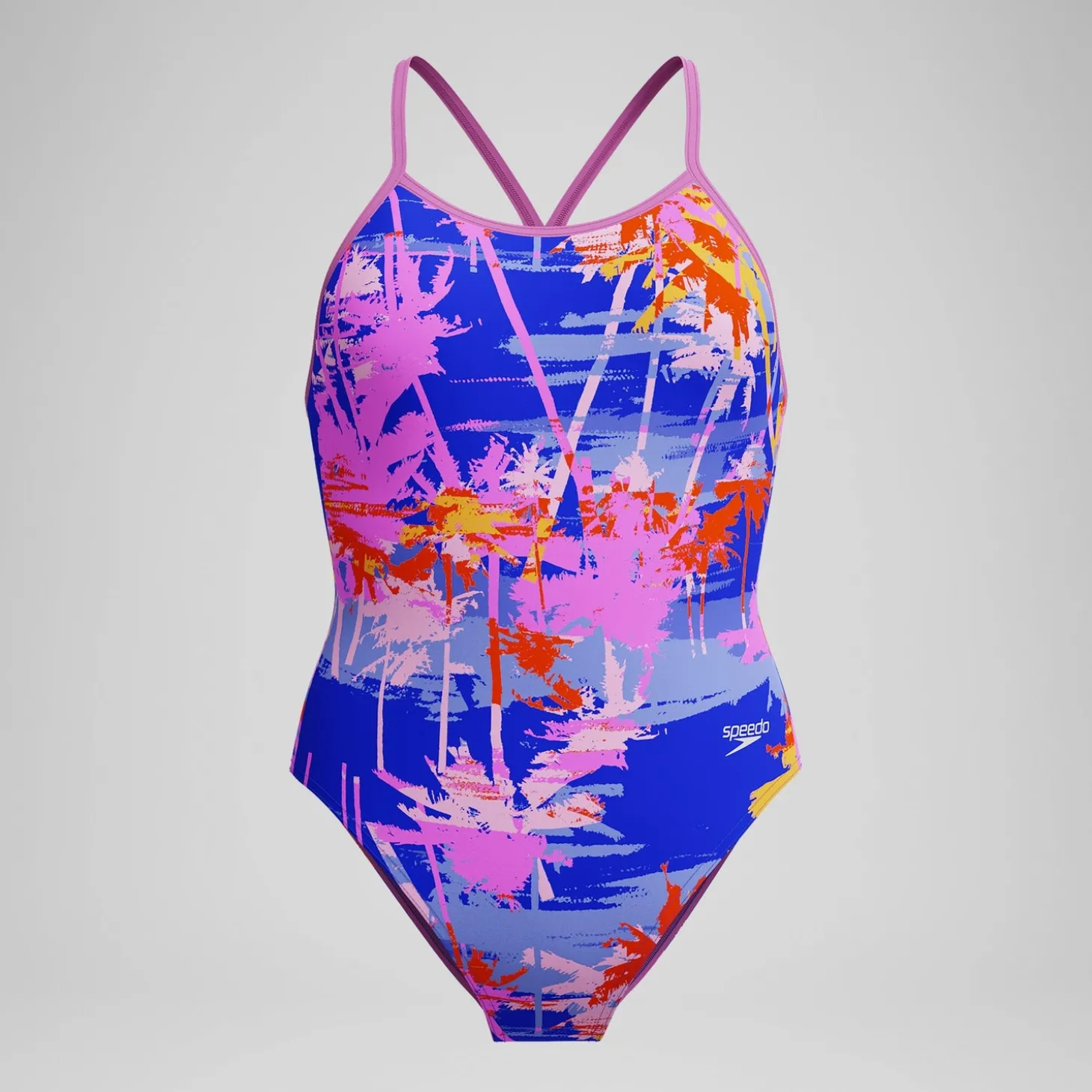 Best Sale Maillot de bain Fille Club Training dos en V et imprimé bleu/rose Enfant Maillots De Bain