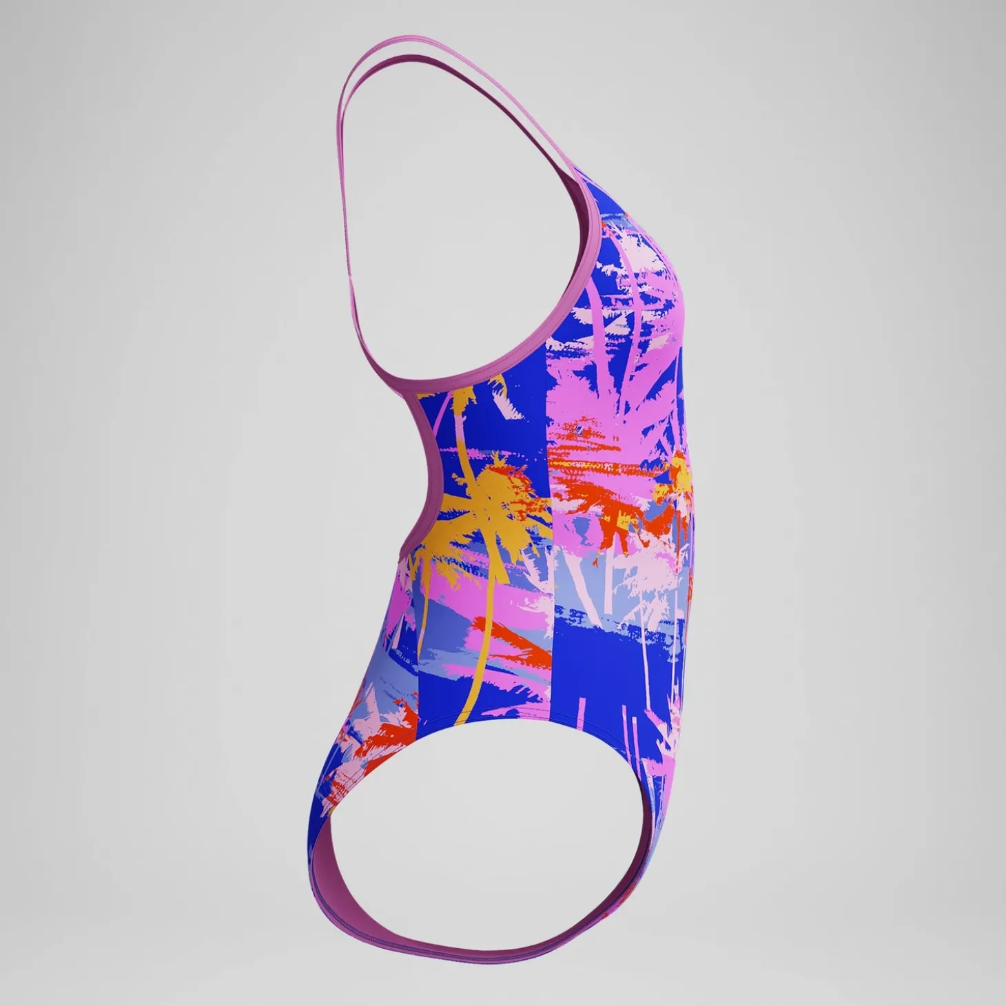 Best Sale Maillot de bain Fille Club Training dos en V et imprimé bleu/rose Enfant Maillots De Bain