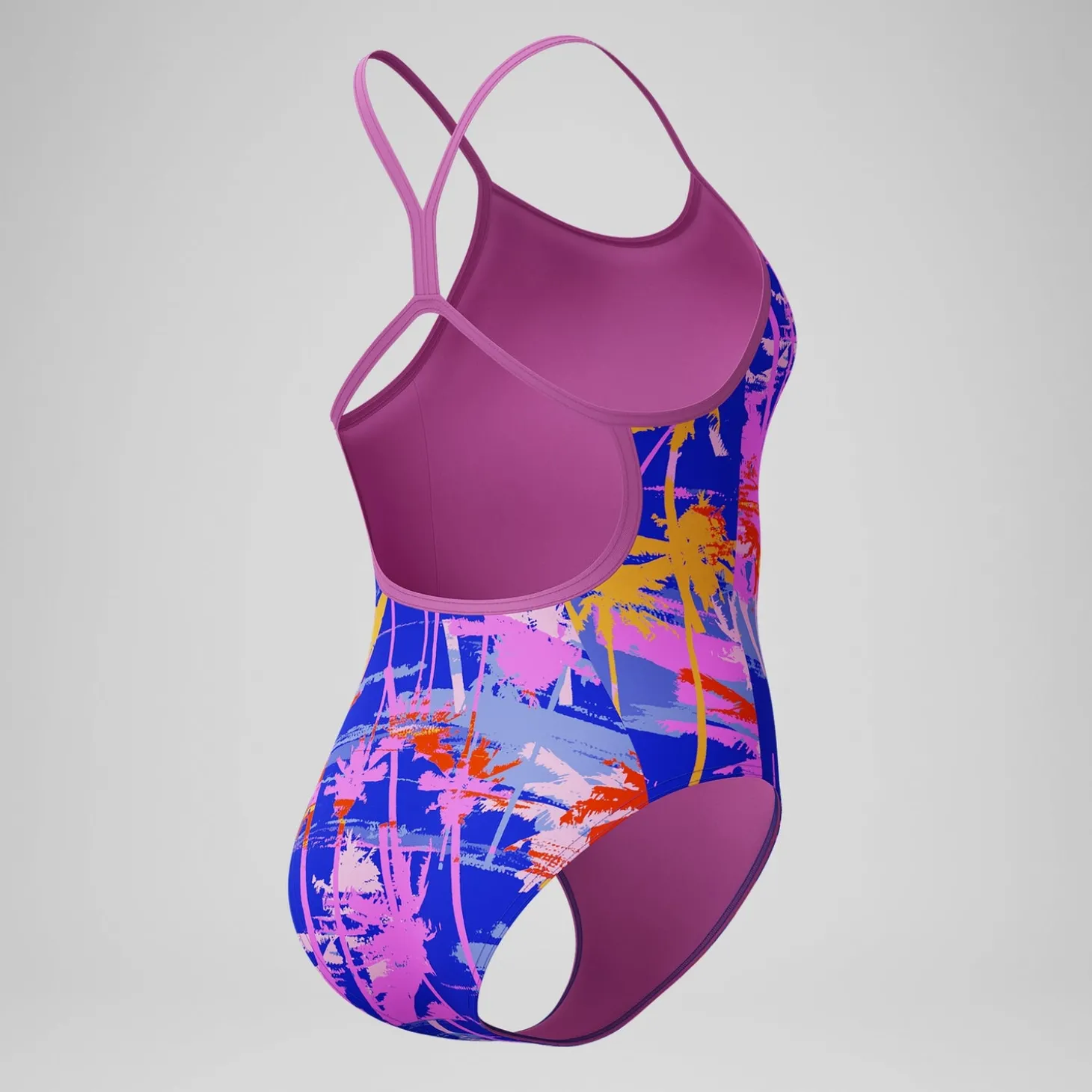 Best Sale Maillot de bain Fille Club Training dos en V et imprimé bleu/rose Enfant Maillots De Bain