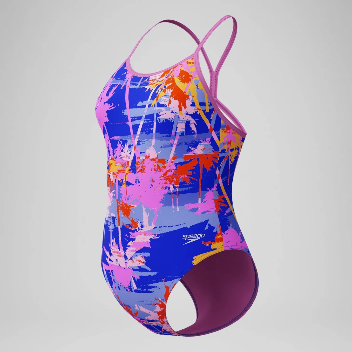 Best Sale Maillot de bain Fille Club Training dos en V et imprimé bleu/rose Enfant Maillots De Bain