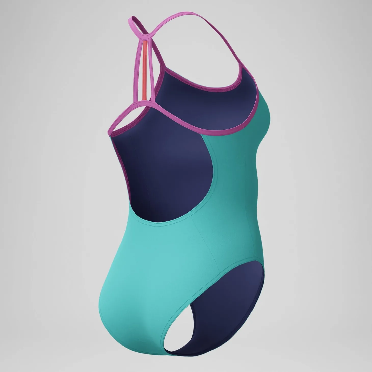 Sale Maillot de bain Fille Club Training Solid Lane Line Back turquoise/rose Enfant Maillots De Bain