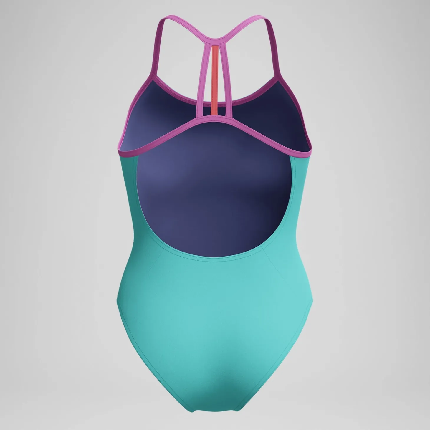 Sale Maillot de bain Fille Club Training Solid Lane Line Back turquoise/rose Enfant Maillots De Bain