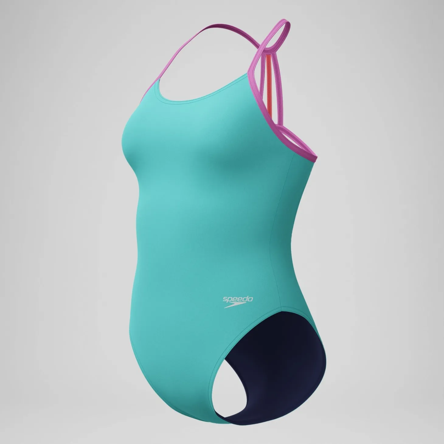 Sale Maillot de bain Fille Club Training Solid Lane Line Back turquoise/rose Enfant Maillots De Bain