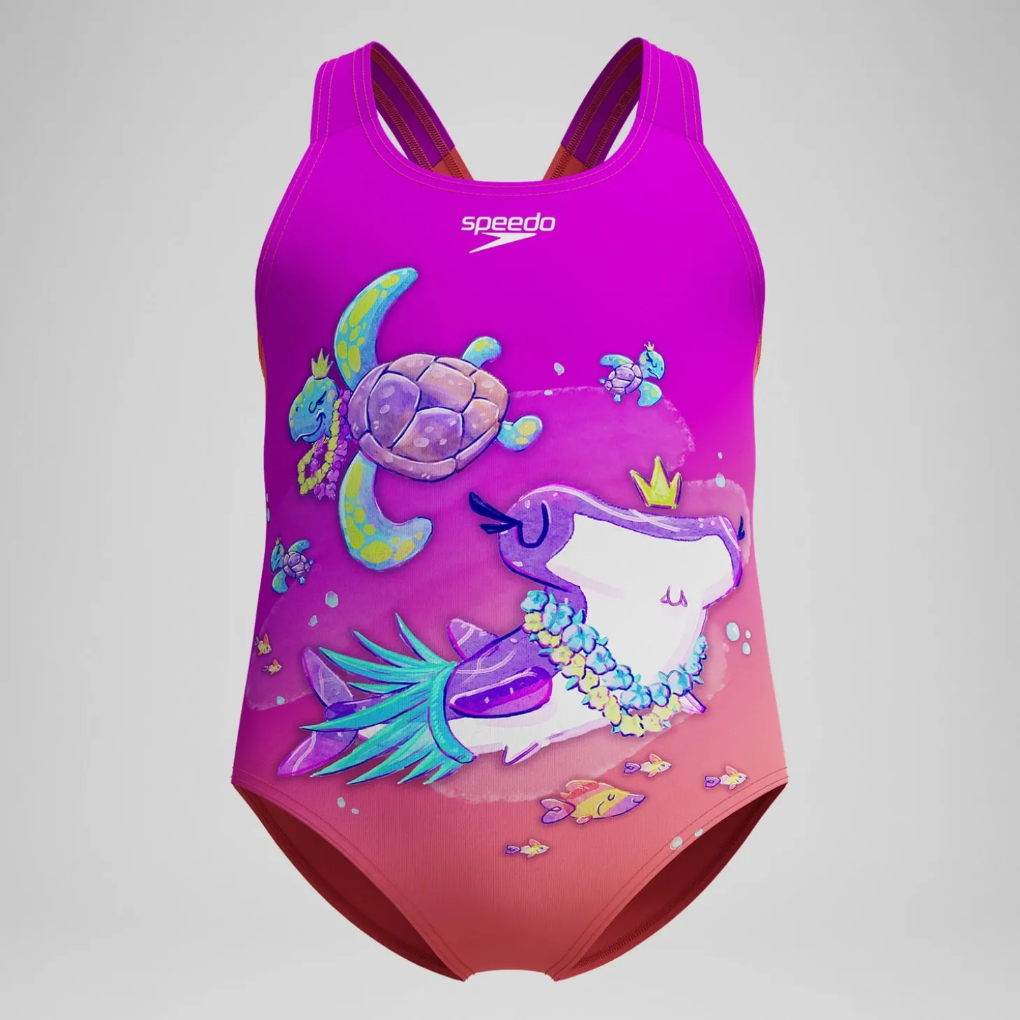 Online Maillot de bain Fille imprimé numérique rose/corail Enfant Maillots De Bain