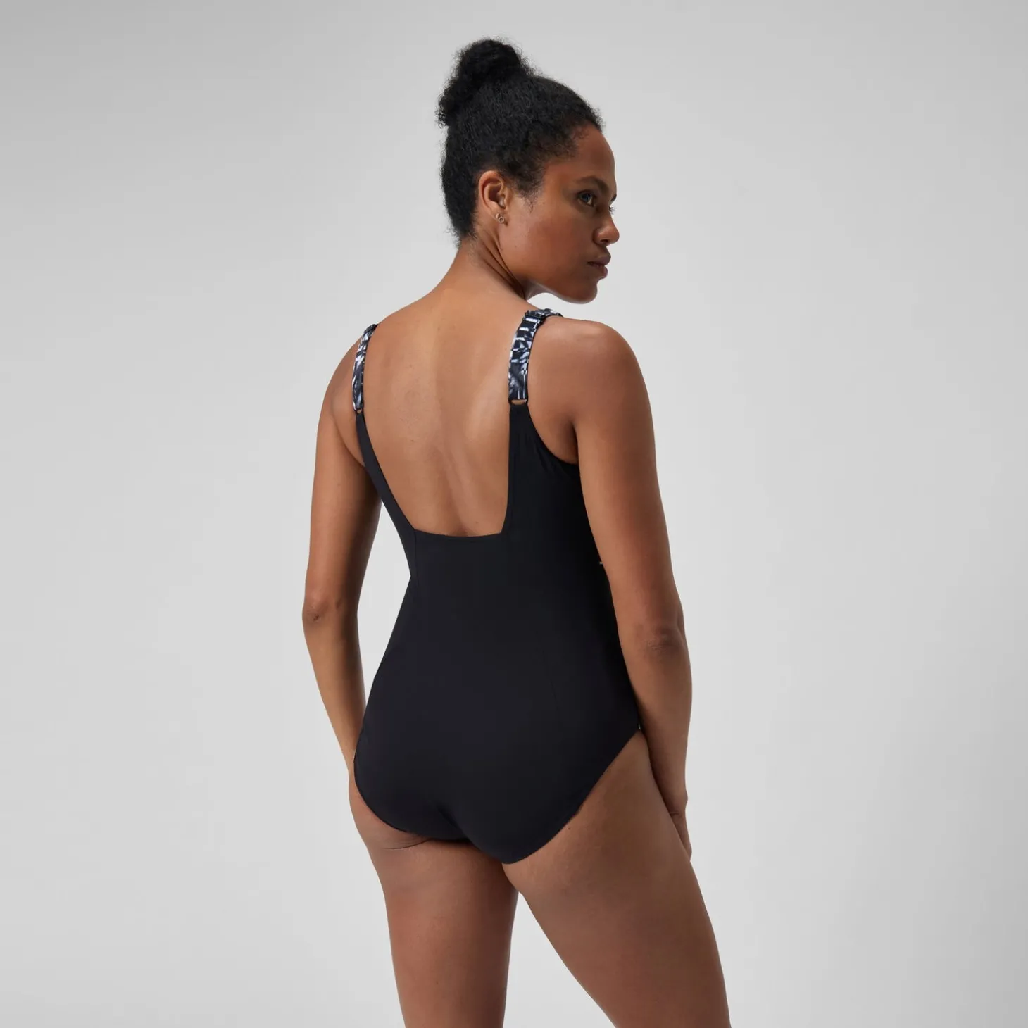 Cheap Maillot de bain gainant Femmes à imprimé Contour Eclipse pour Femmes Noir/Gris oxydé/Blanc Femme Maillots Galbant