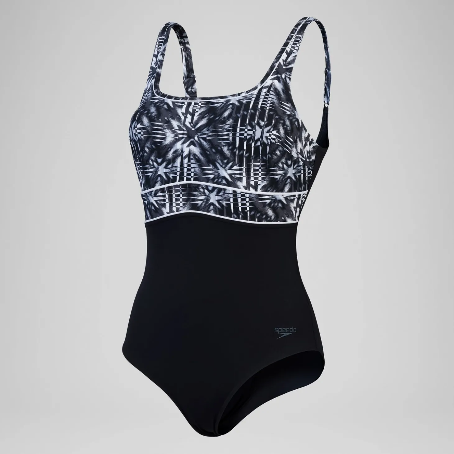 Cheap Maillot de bain gainant Femmes à imprimé Contour Eclipse pour Femmes Noir/Gris oxydé/Blanc Femme Maillots Galbant