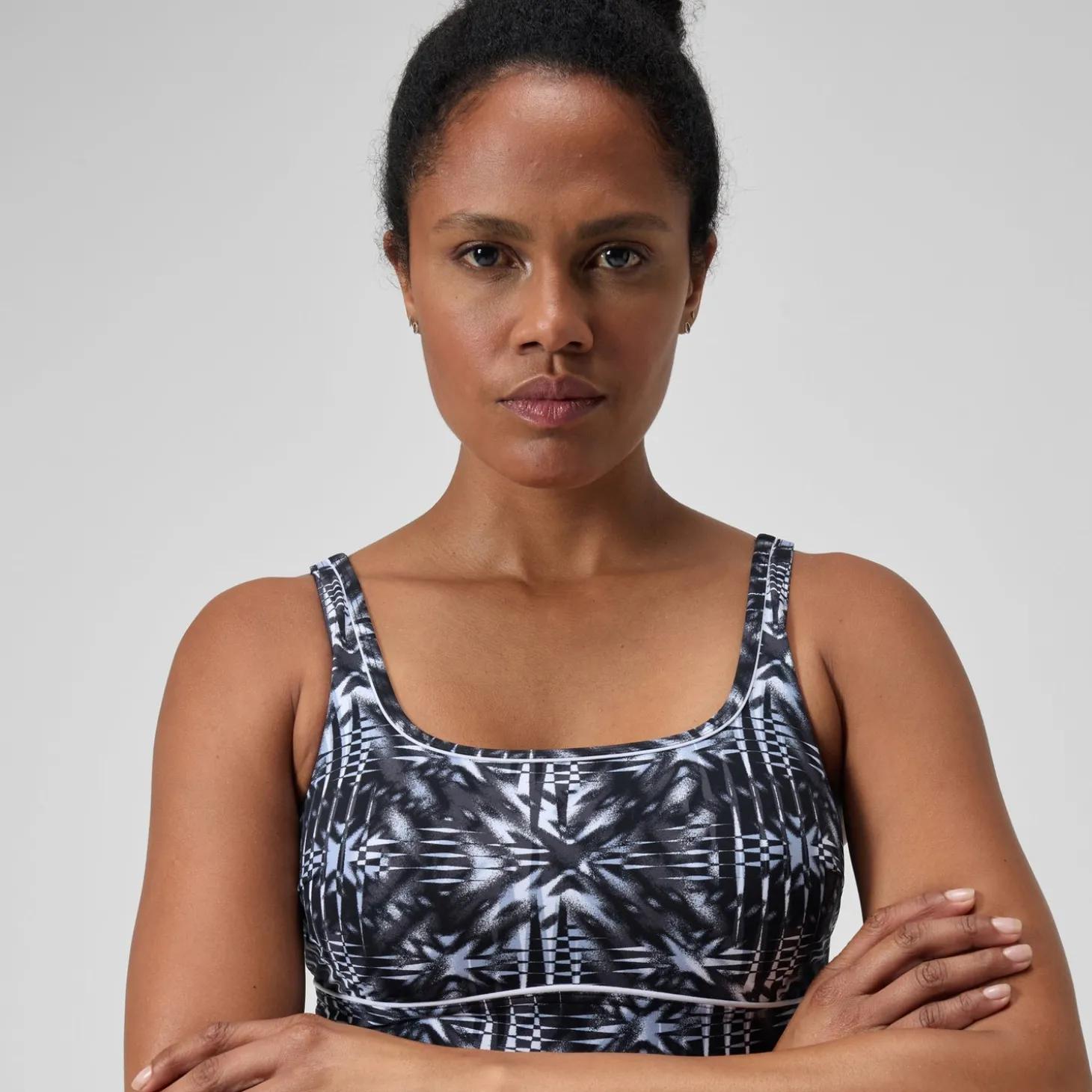 Cheap Maillot de bain gainant Femmes à imprimé Contour Eclipse pour Femmes Noir/Gris oxydé/Blanc Femme Maillots Galbant