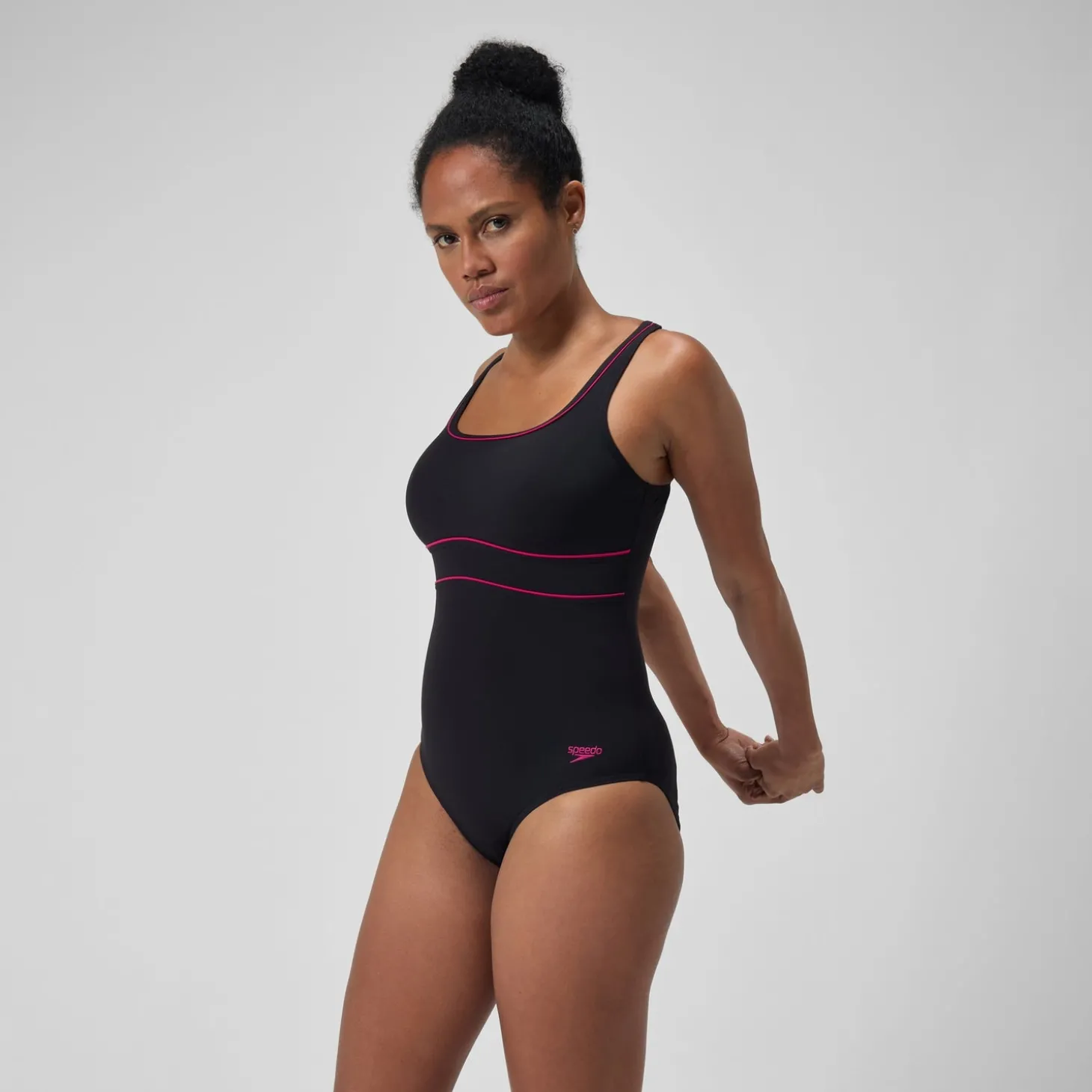 Flash Sale Maillot de bain gainant Femmes ContourEclipse pour Femmes Noir/Magenta brume Femme Maillots Galbant