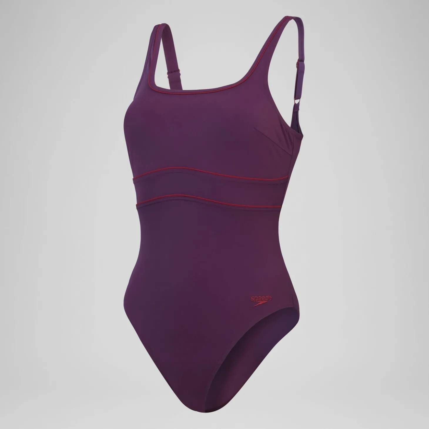Best Sale Maillot de bain gainant Femmes ContourEclipse pour Femmes Prune dandy/Rouge basque Femme Maillots Galbant