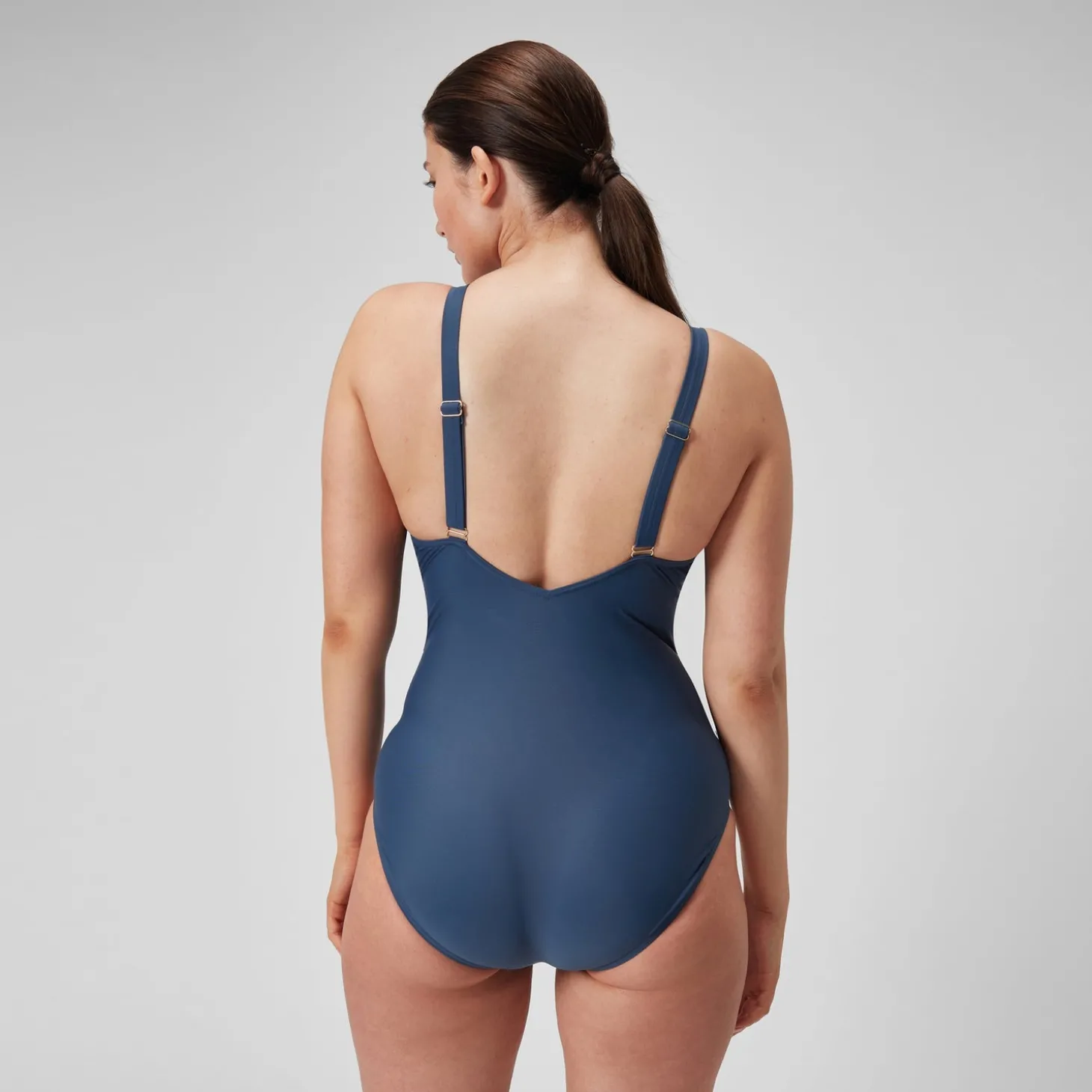 Sale Maillot de bain galbant à encolure carrée et imprimé pour Femmes Bleu épicéa/Bleu délavé Femme Maillots Galbant