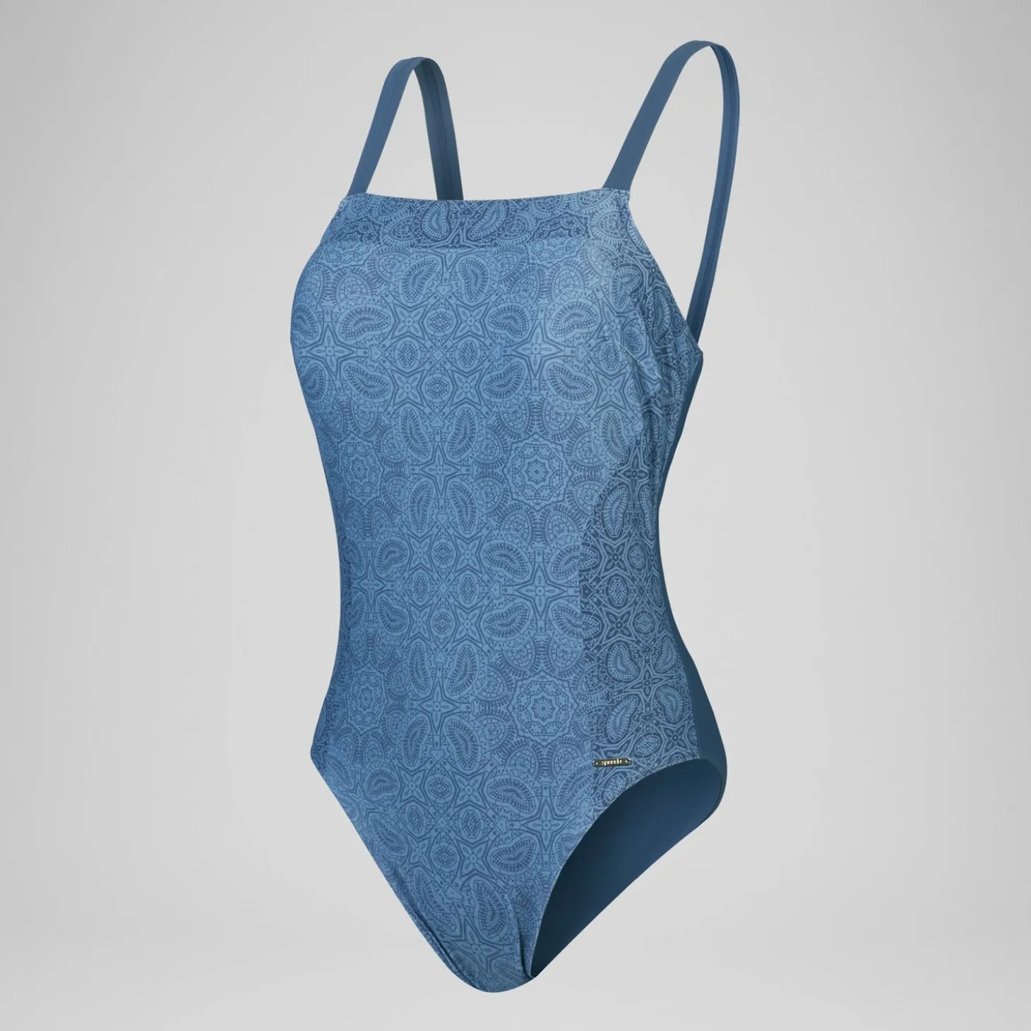 Sale Maillot de bain galbant à encolure carrée et imprimé pour Femmes Bleu épicéa/Bleu délavé Femme Maillots Galbant