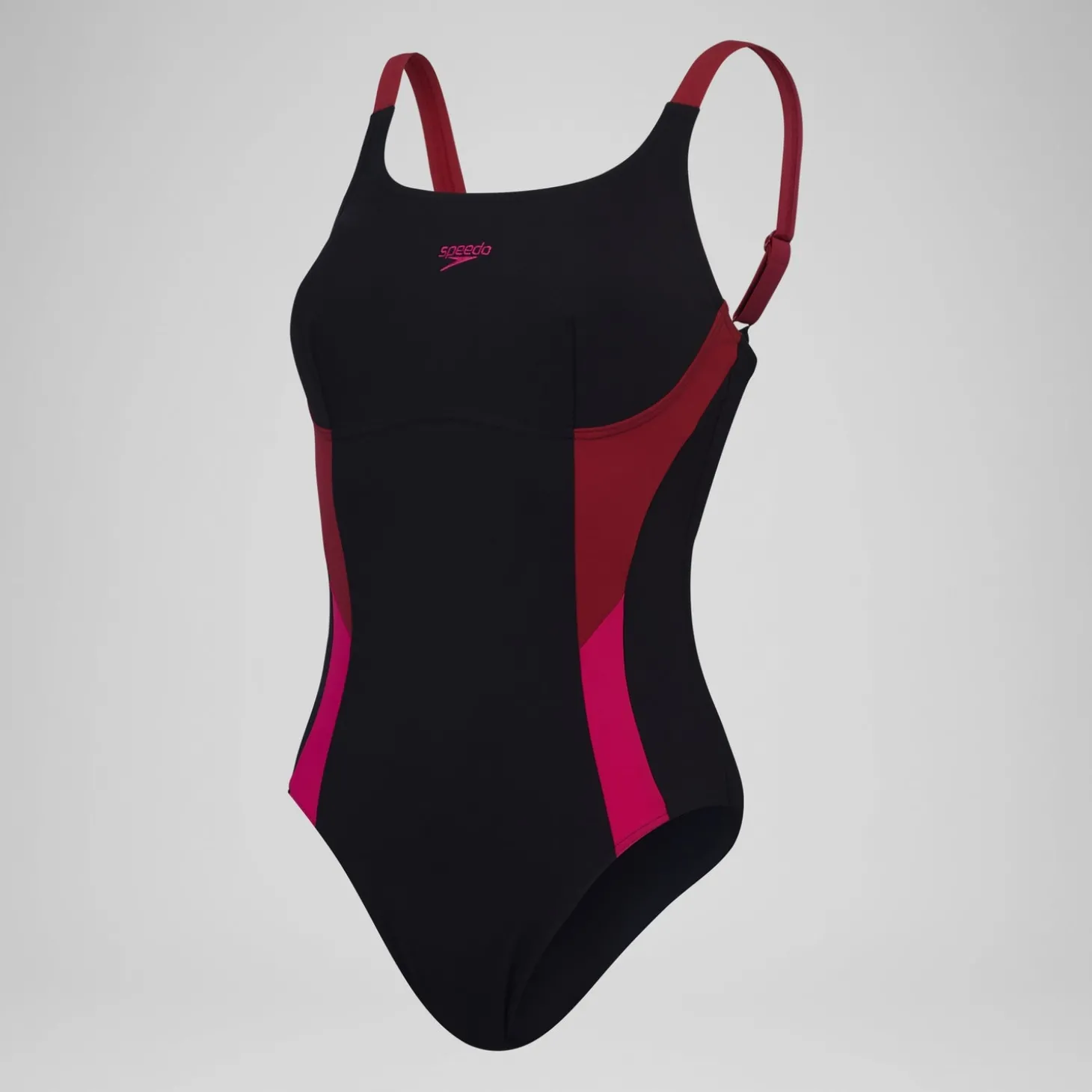 Discount Maillot de bain galbant unique Splice pour Femmes Noir/Magenta brume/Rouge basque Femme Maillots Galbant
