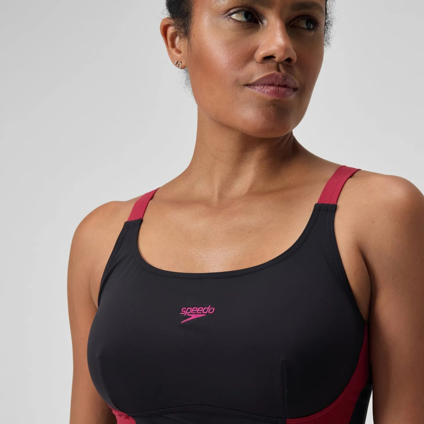 Discount Maillot de bain galbant unique Splice pour Femmes Noir/Magenta brume/Rouge basque Femme Maillots Galbant