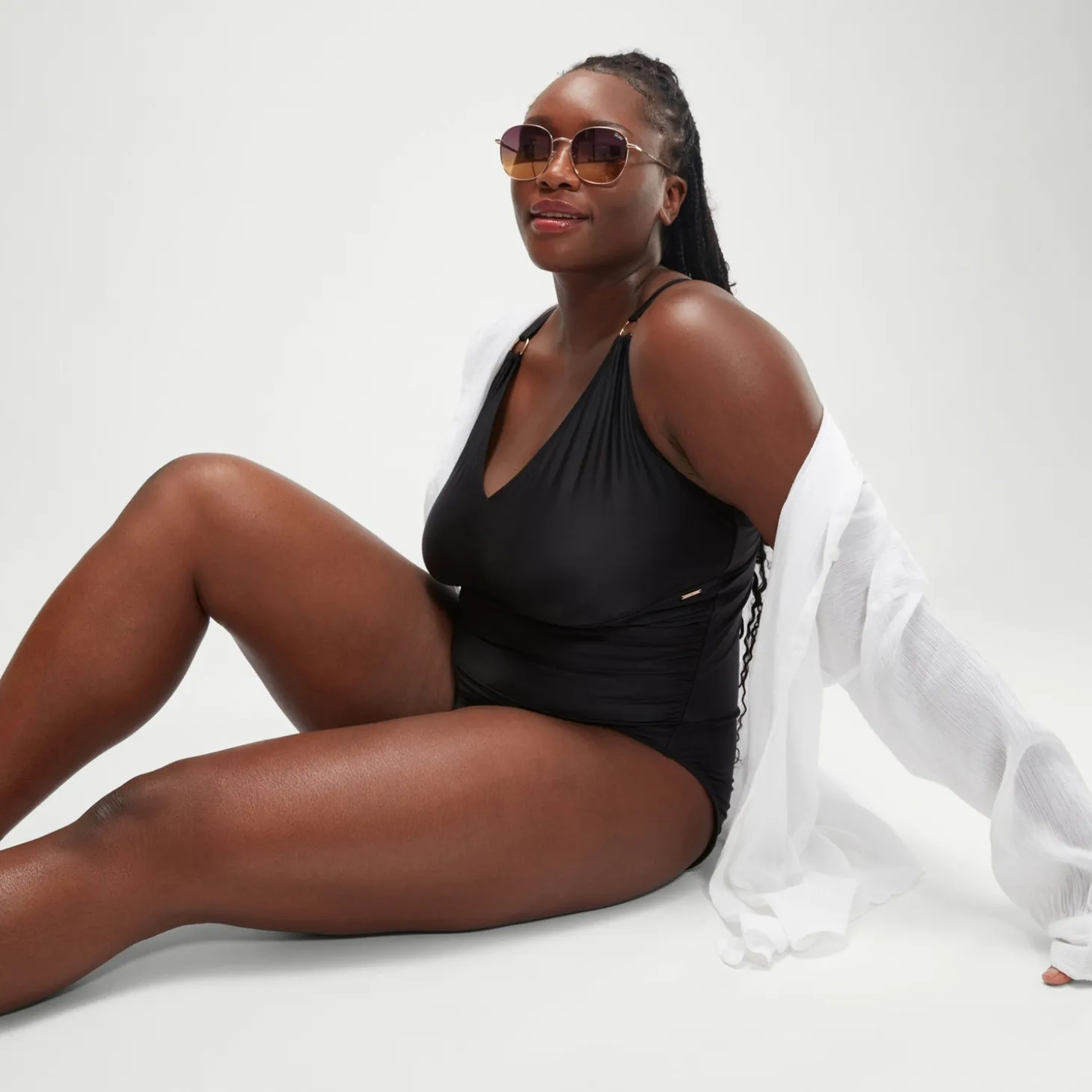 Store Maillot de bain grande taille Femme effet galbant col en V Femme Maillots 1 Pièce