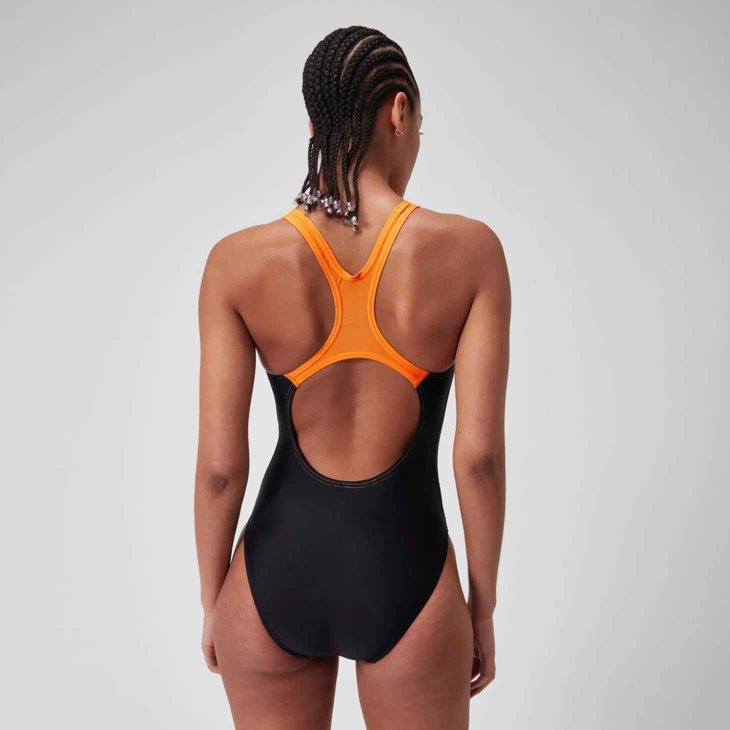 Best Maillot de bain 1 pièce Femmes Medley Logo pour Femmes Noir/Nectarine Femme Maillots 1 Pièce